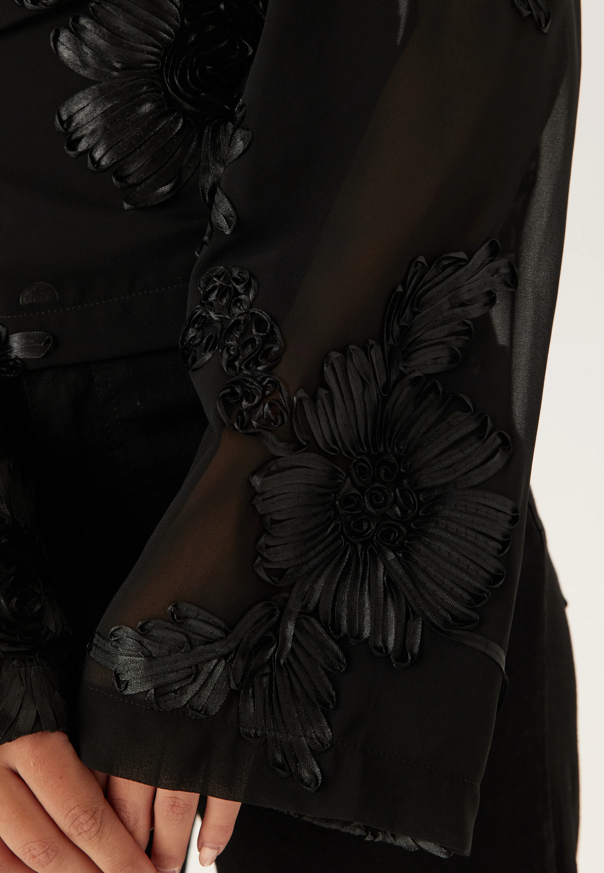 3D Flower Long Sleeve Blouse - Image 4