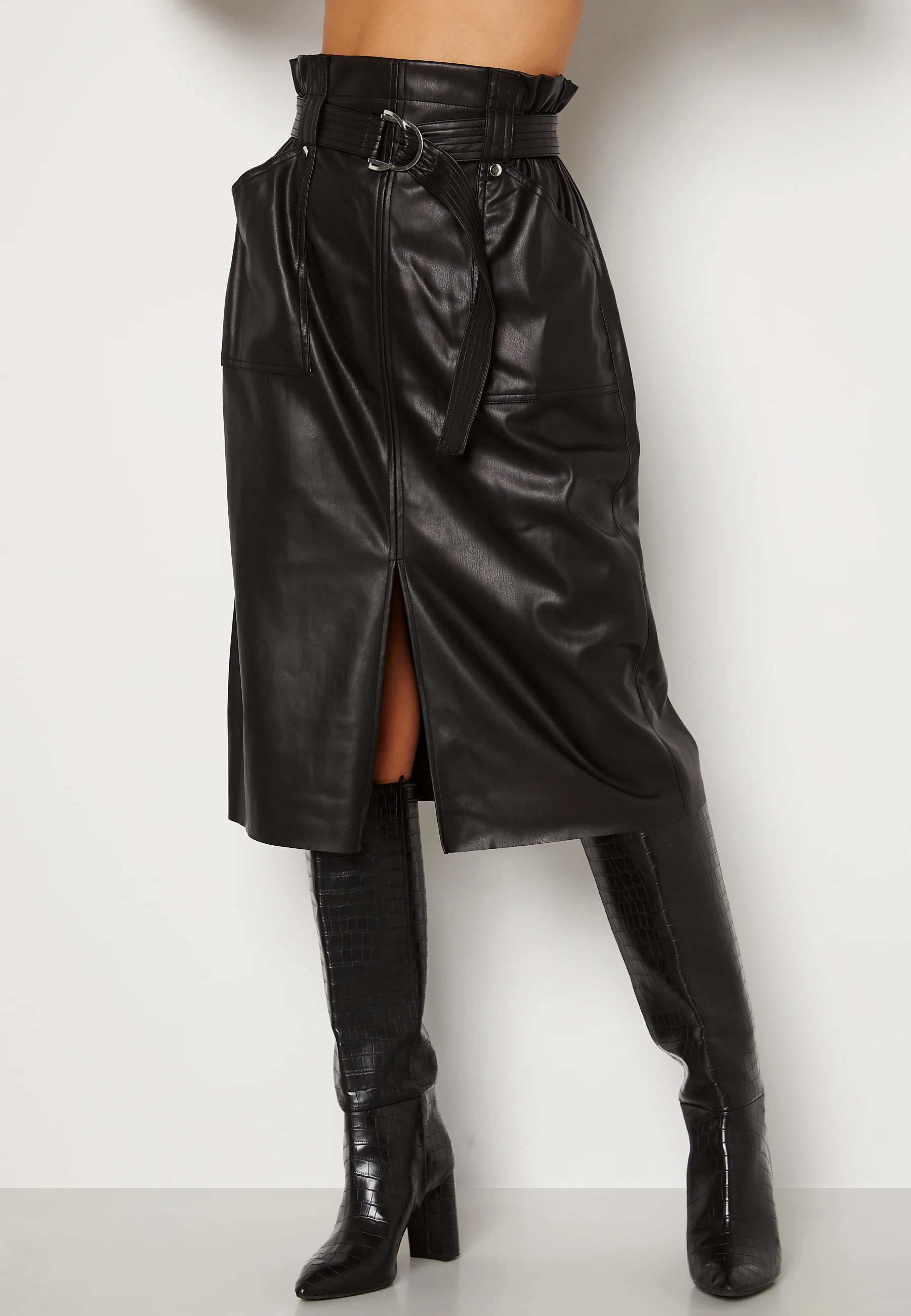 Alba Faux Leather Long Skirt - Image 2