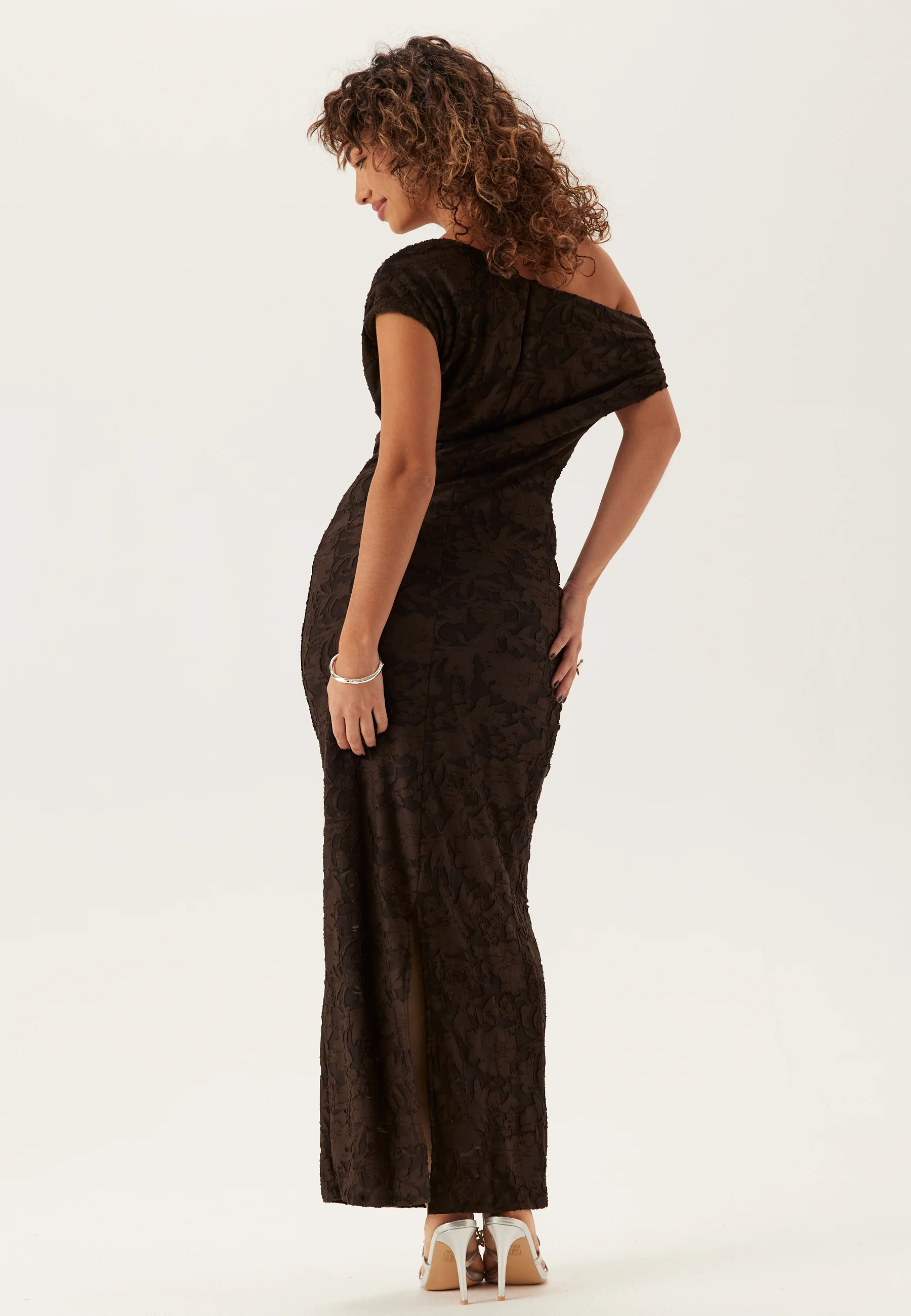 Asymmetric Jacquard Stretch Ankle Dress - Image 2
