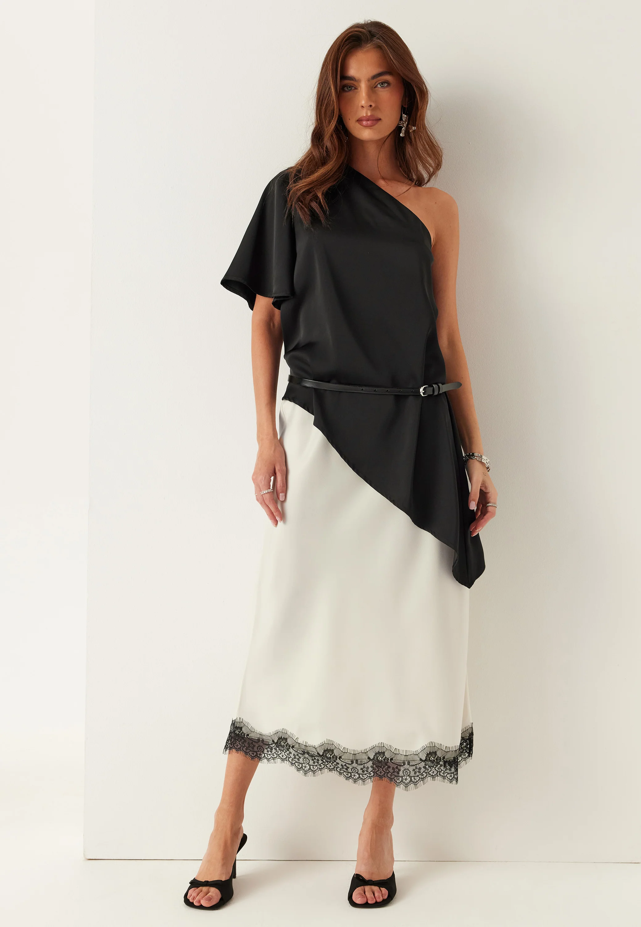 Asymmetric Satin Blouse - Image 7