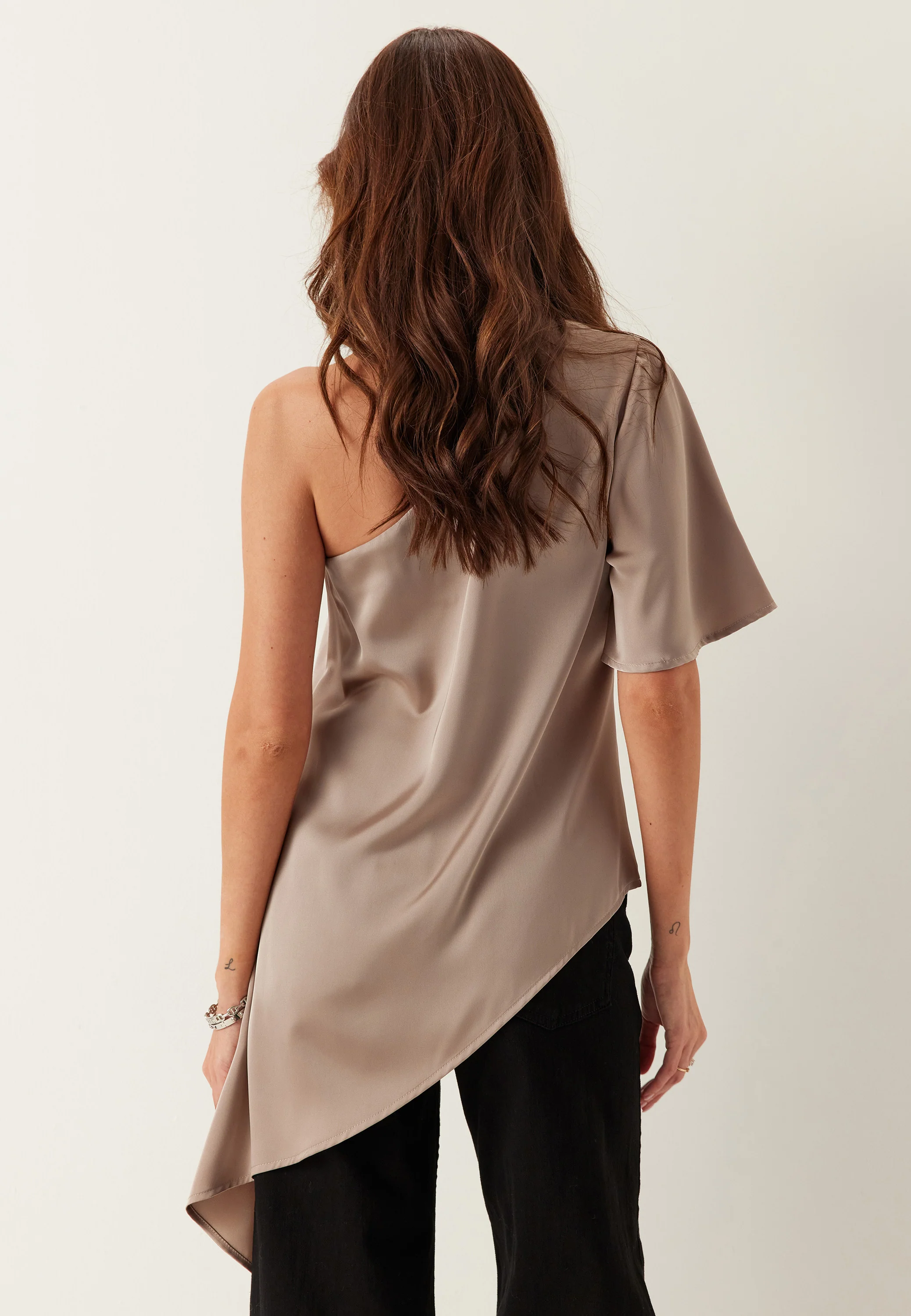 Asymmetric Satin Blouse - Image 3