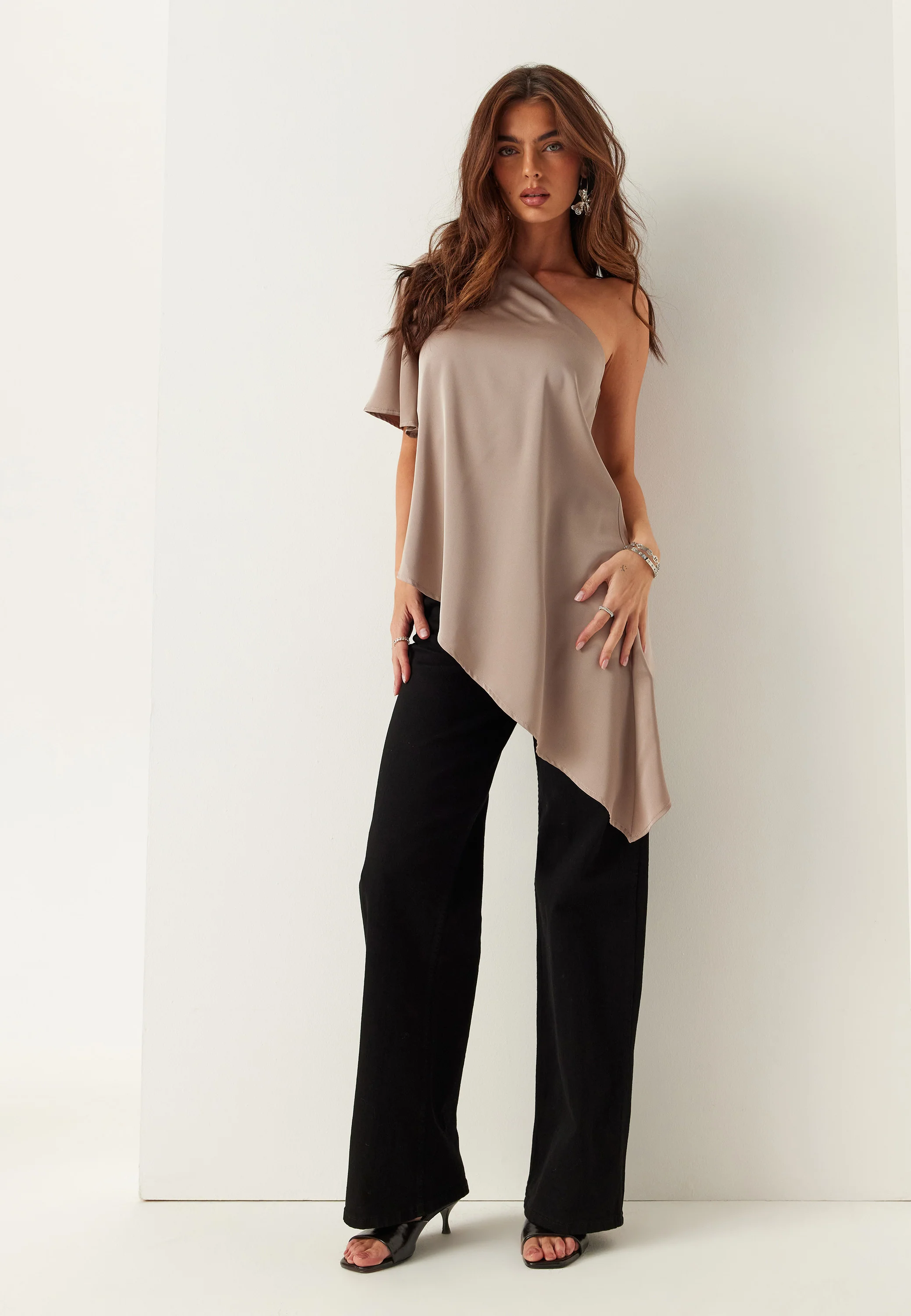 Asymmetric Satin Blouse - Image 7
