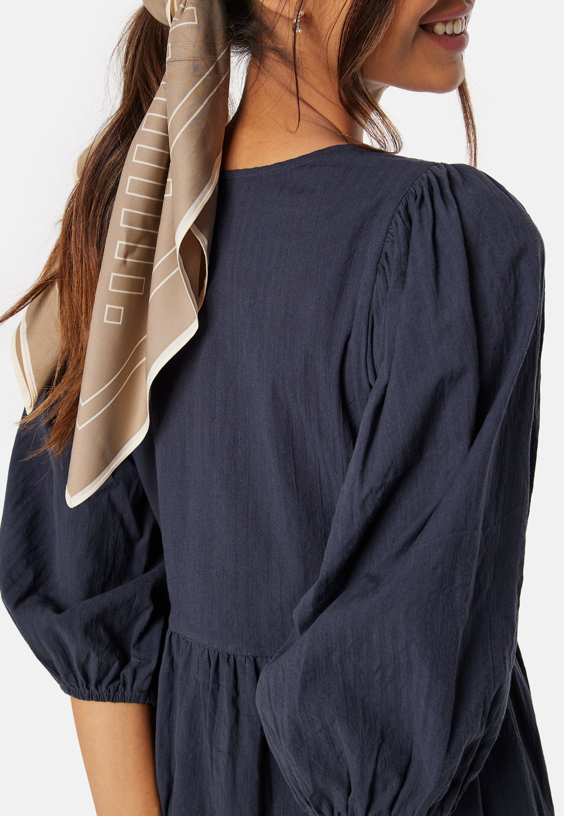 Balloon Sleeve Cotton Dress - Image 4