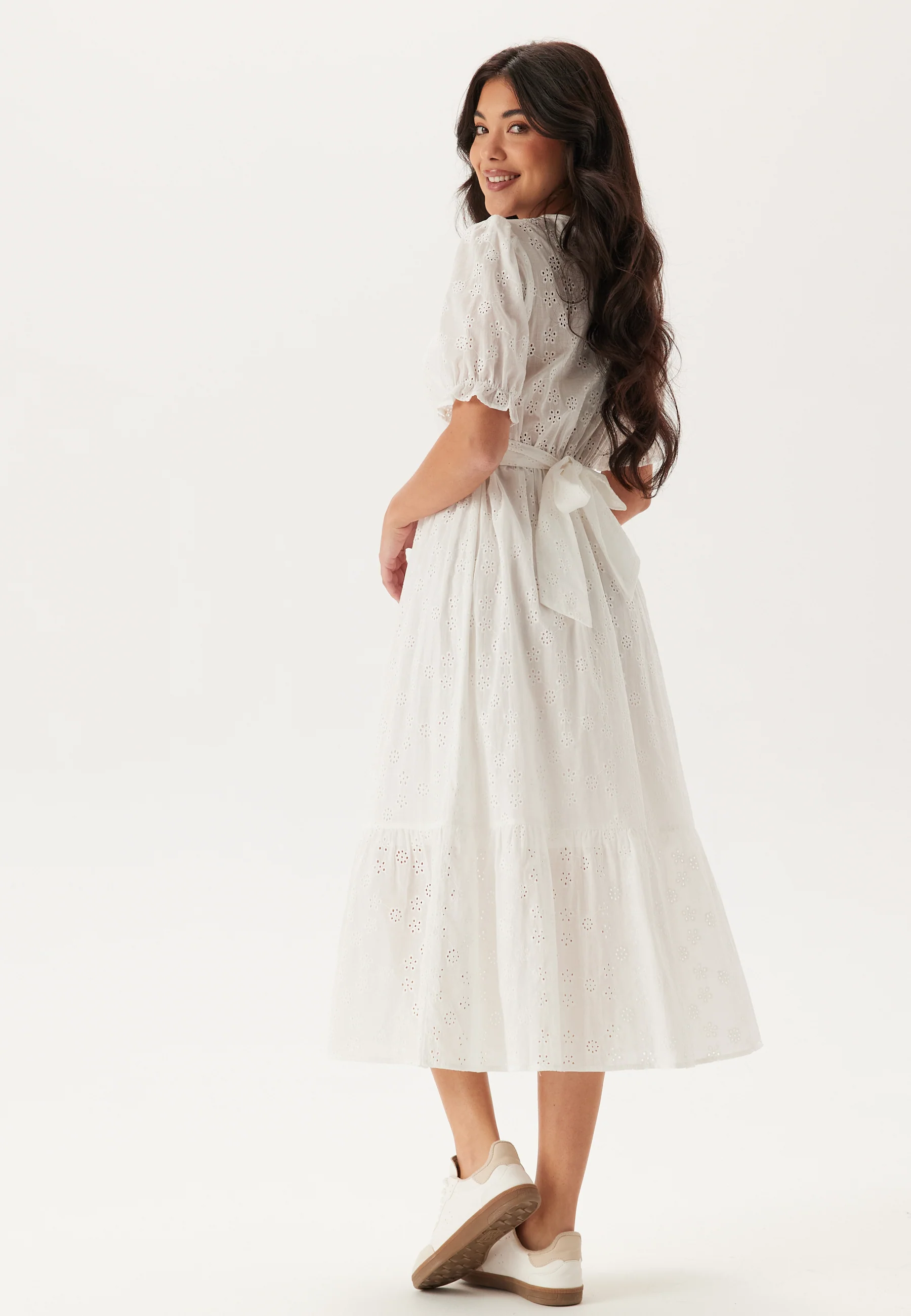 Broderie Anglaise V-Neck Dress - Image 2
