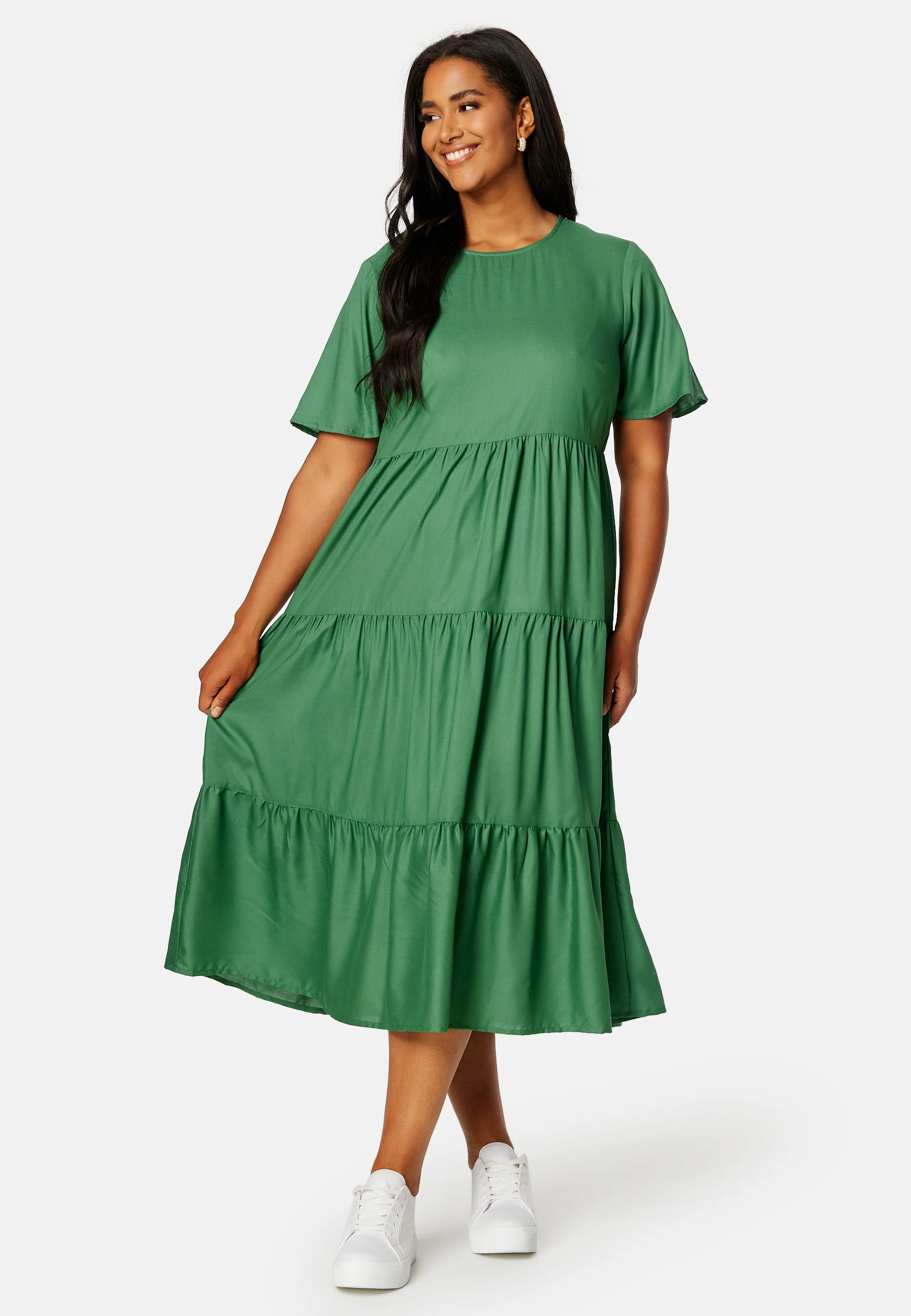 Butterfly Sleeve Viscose Midi Dress - Image 6