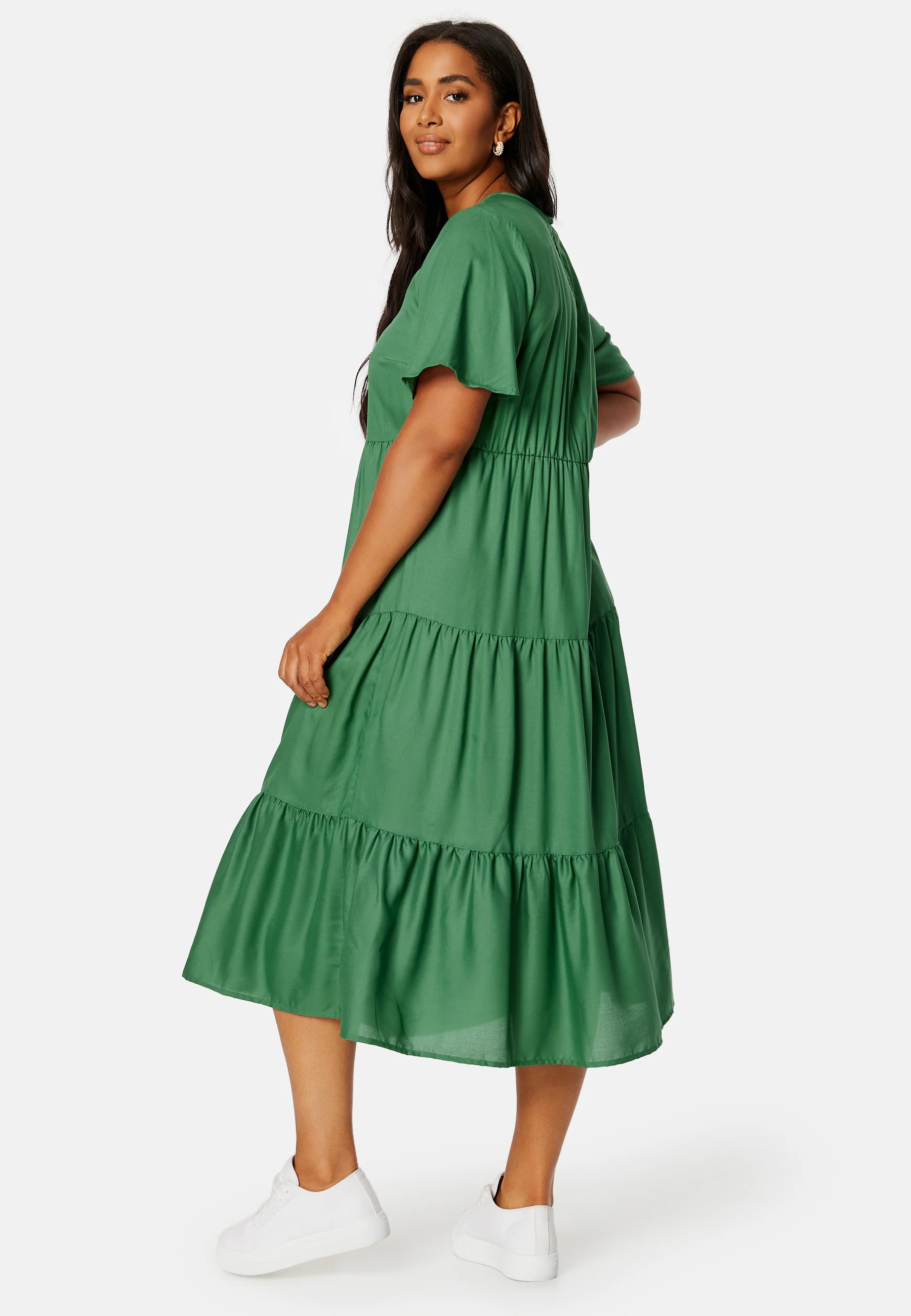Butterfly Sleeve Viscose Midi Dress - Image 8