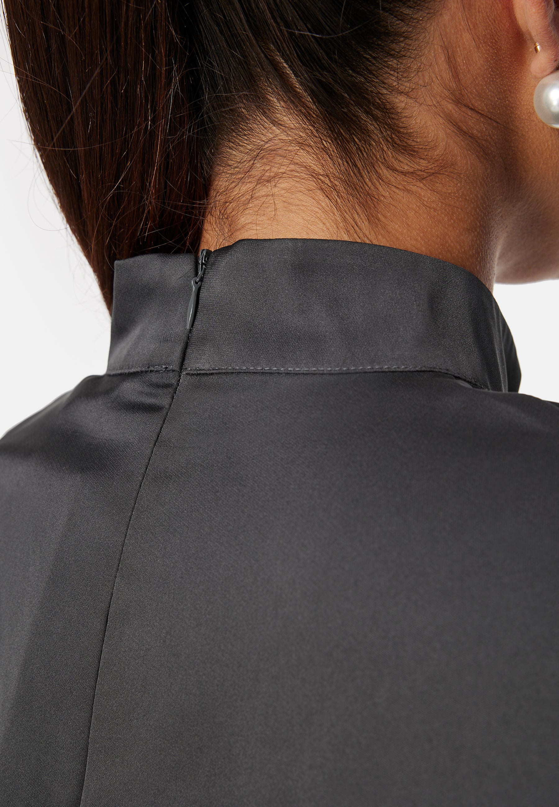 Chimney Collar Puff Sleeve Blouse - Image 5
