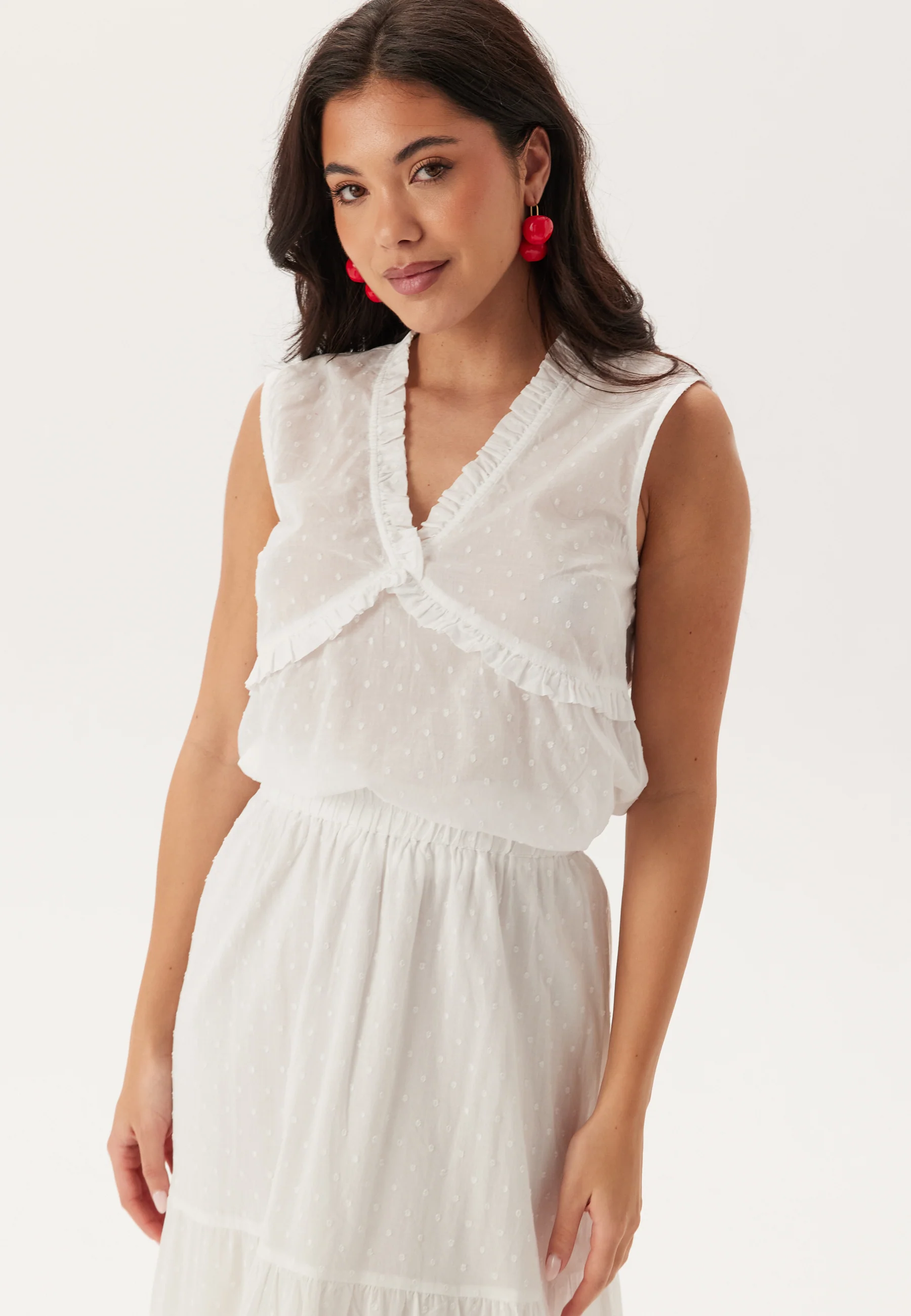 Cotton Dobby Dot Blouse