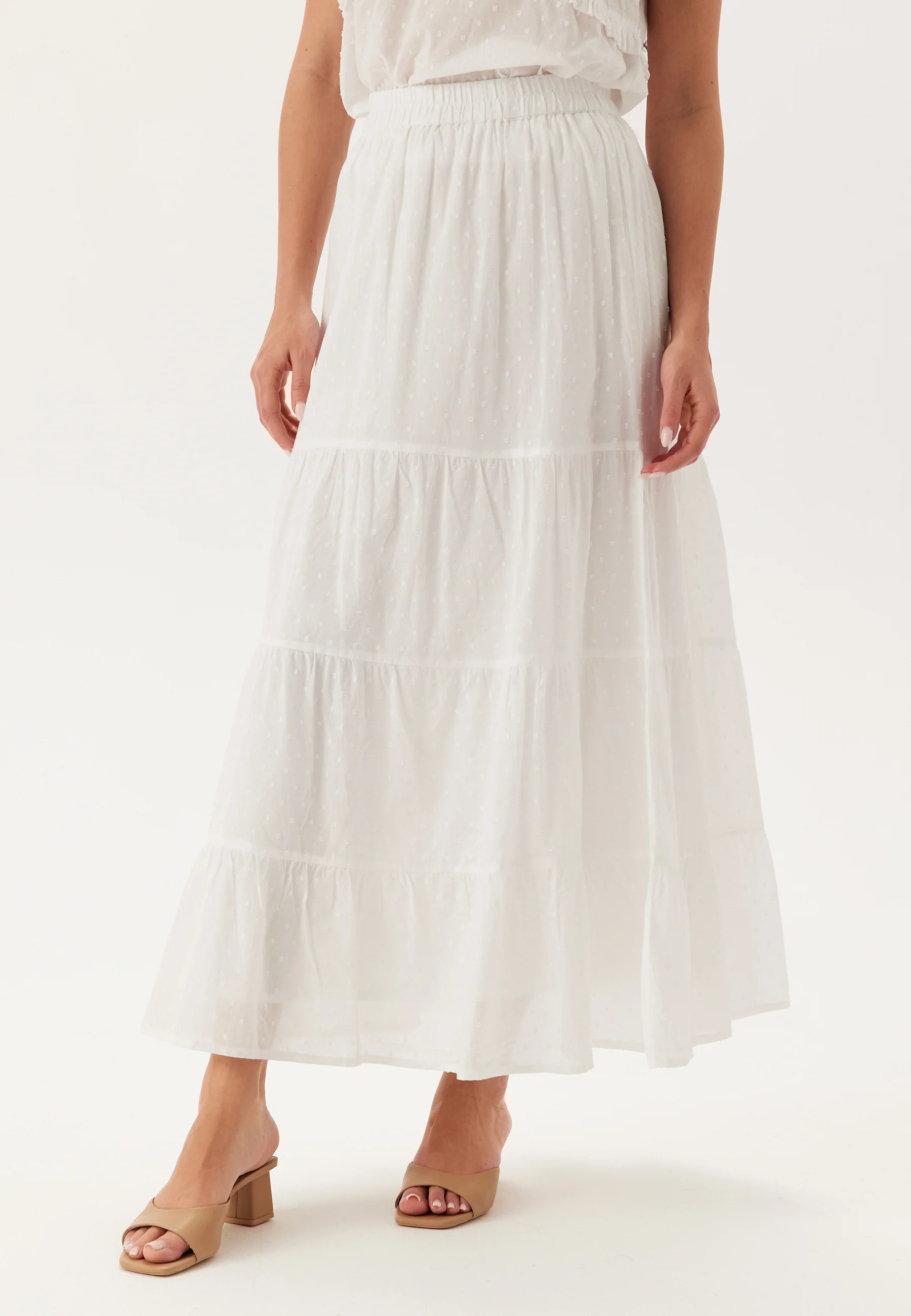 Cotton Dobby Dot Maxi Skirt - Image 4
