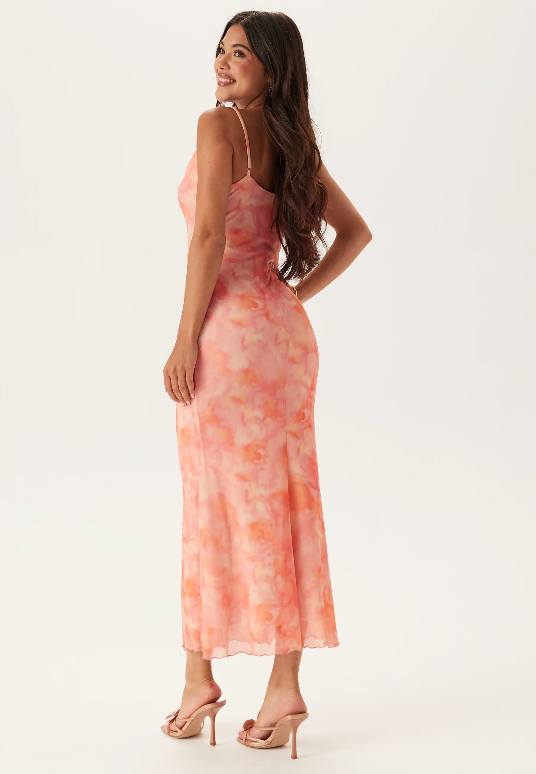 Cowl Neck Mesh Dress - Image 4