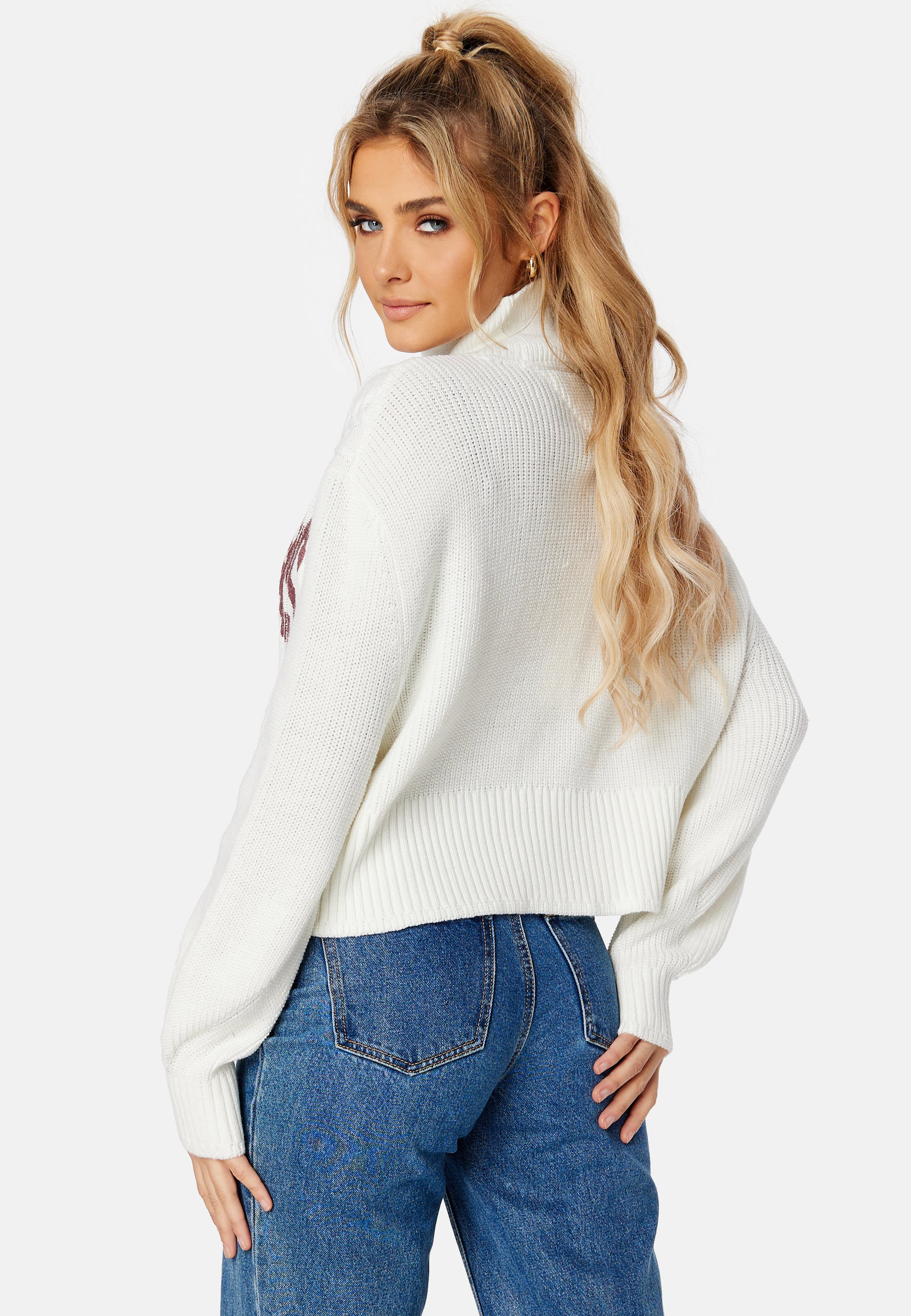 Crop College Cable Sweater - Image 4
