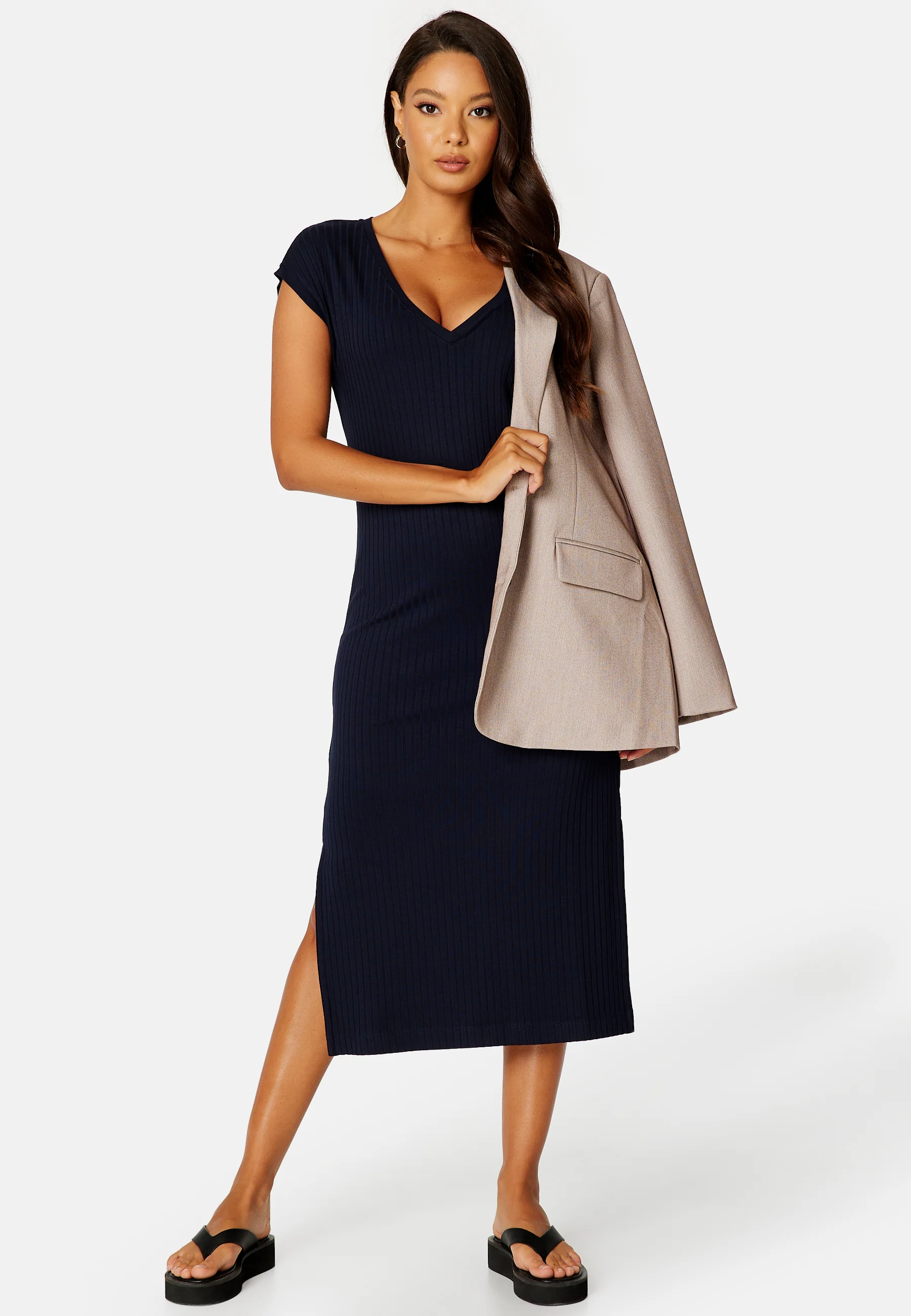 Detail Slit Jersey Dress - Image 2