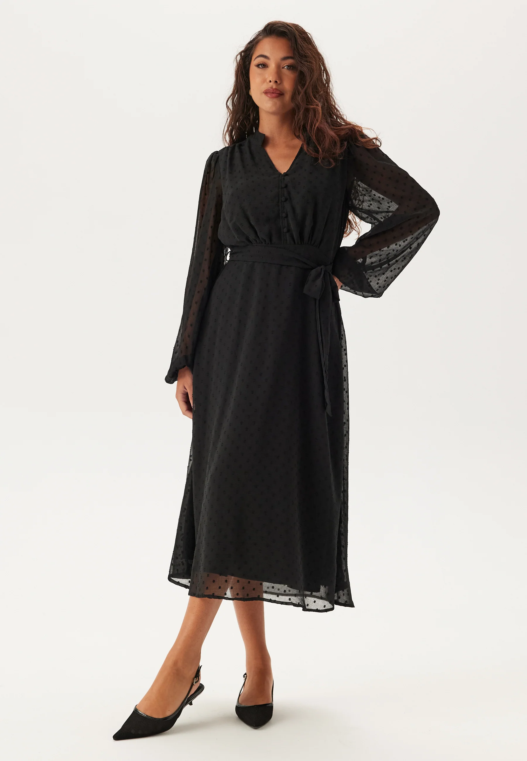 Dotted Button Dress