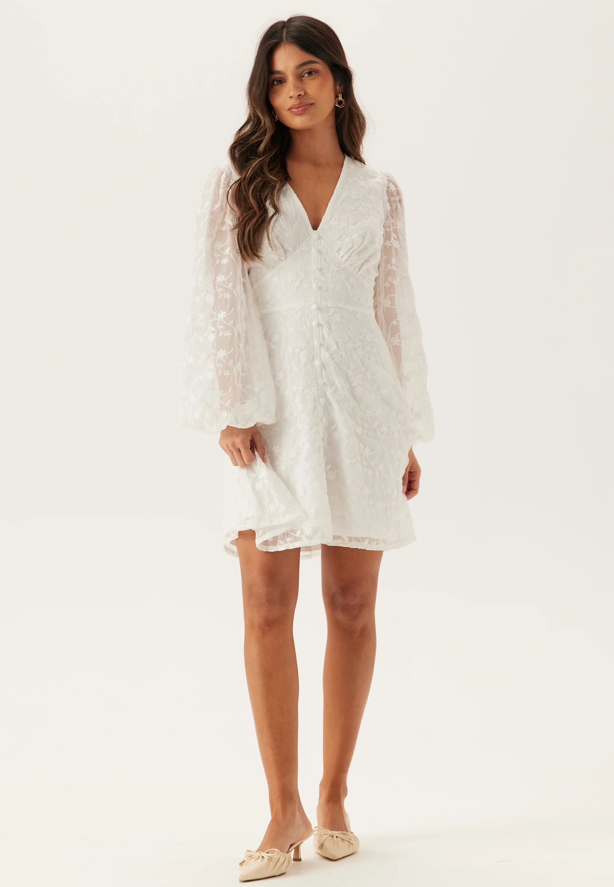 Embroidered Short Dress - Image 3