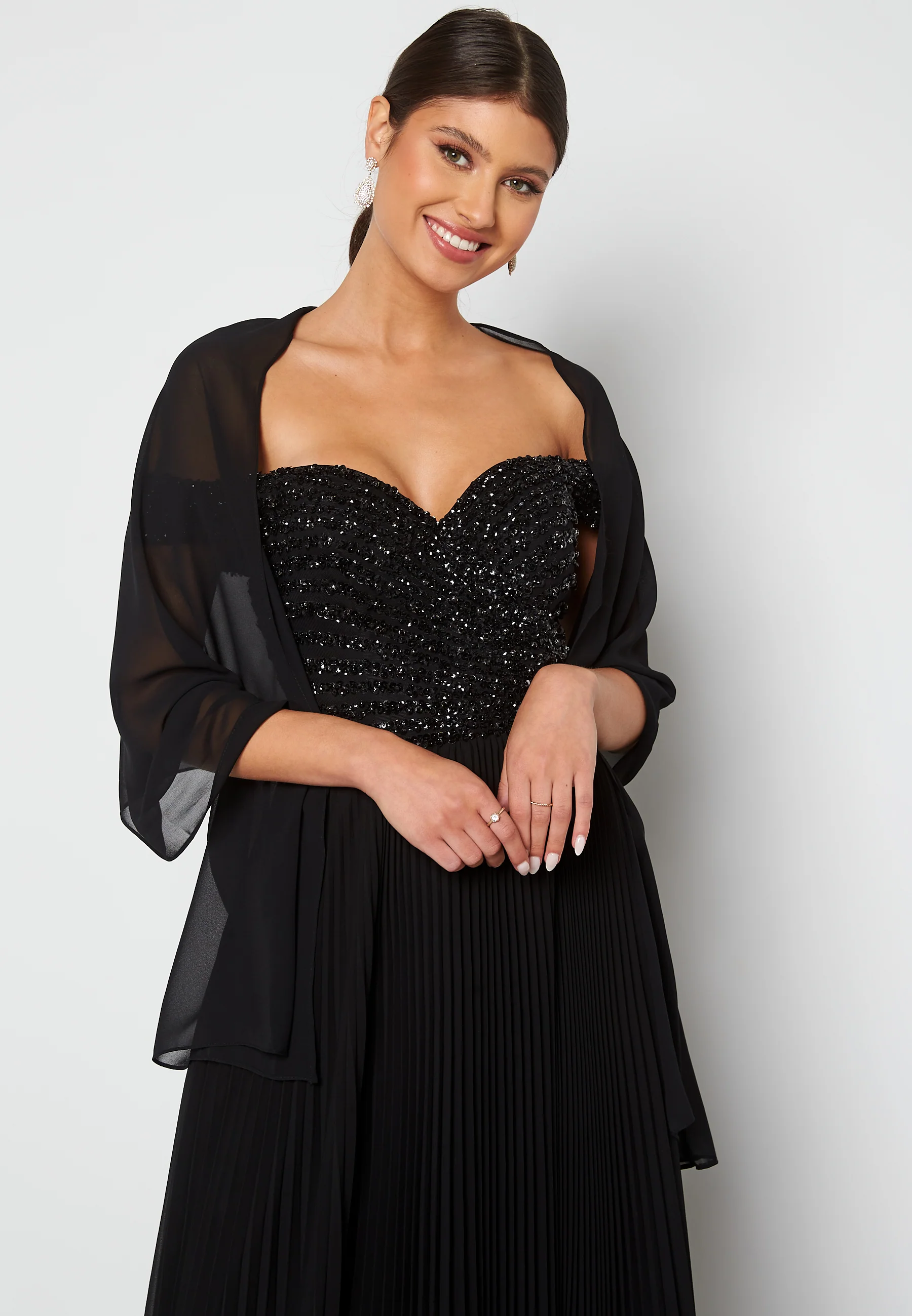 Evening Dress With Pleated Skirt - Image 5