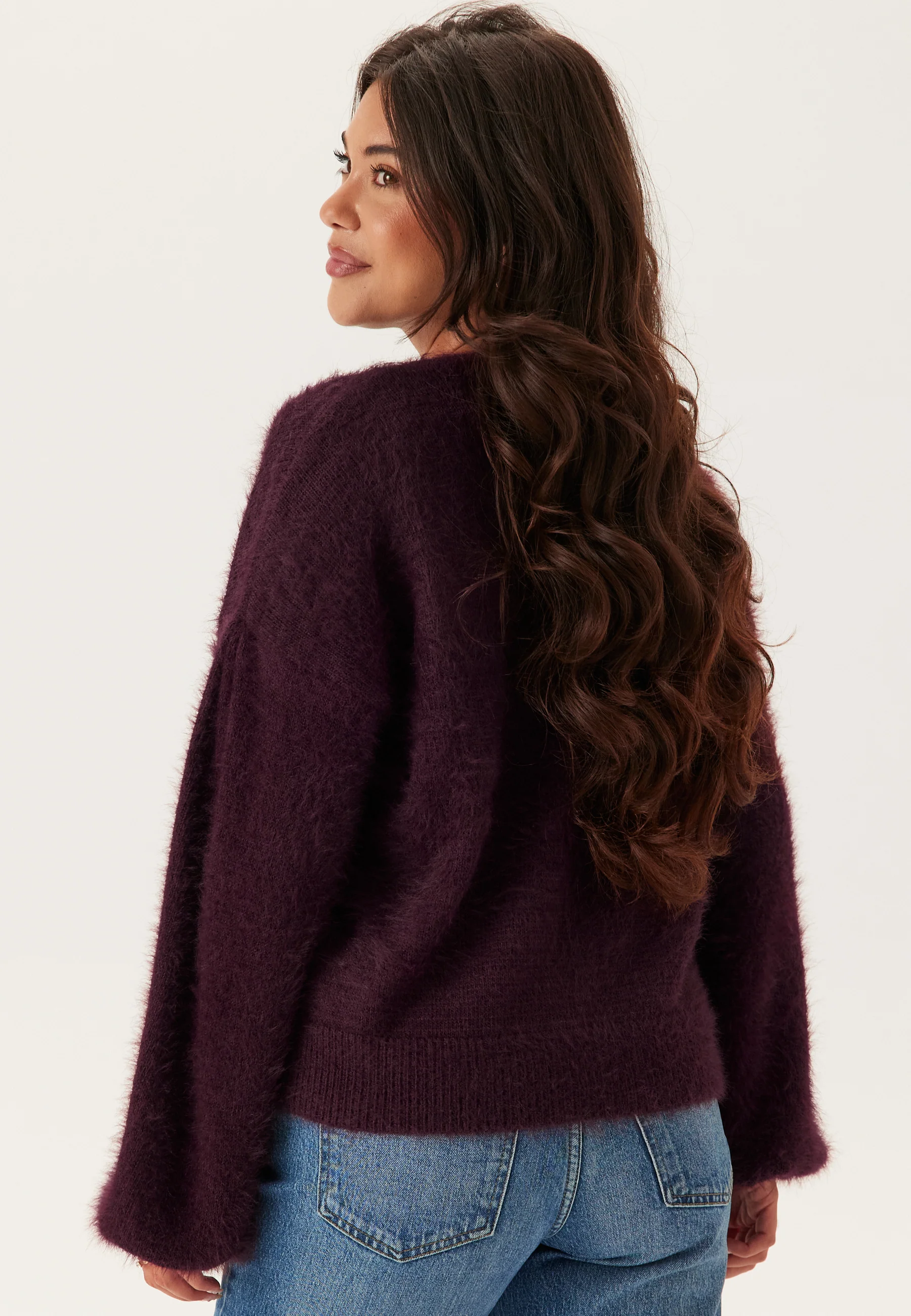 Fluffy Knitted Pearl Cardigan - Image 6