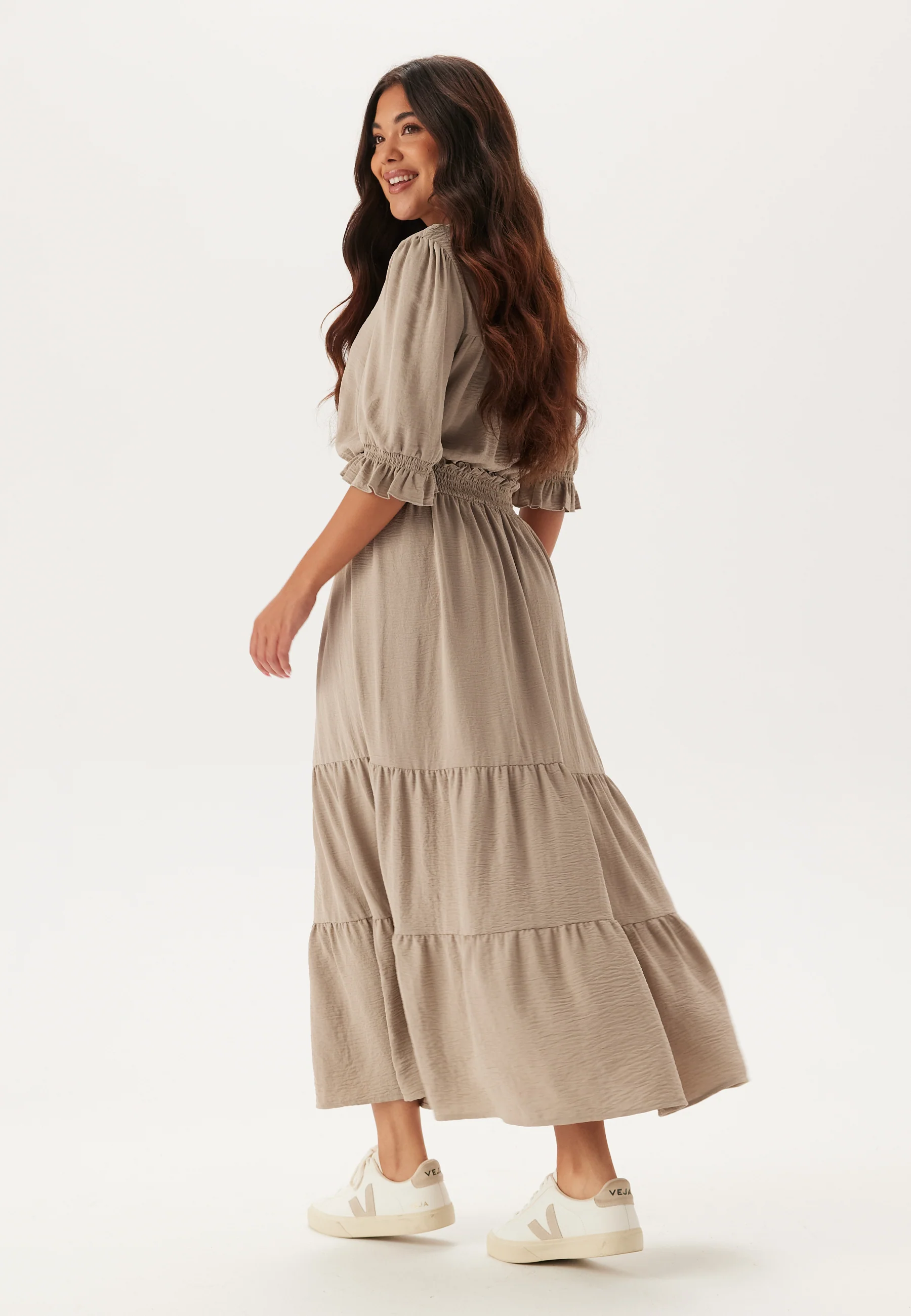 Frill Neck Tiered Maxi Dress - Image 2