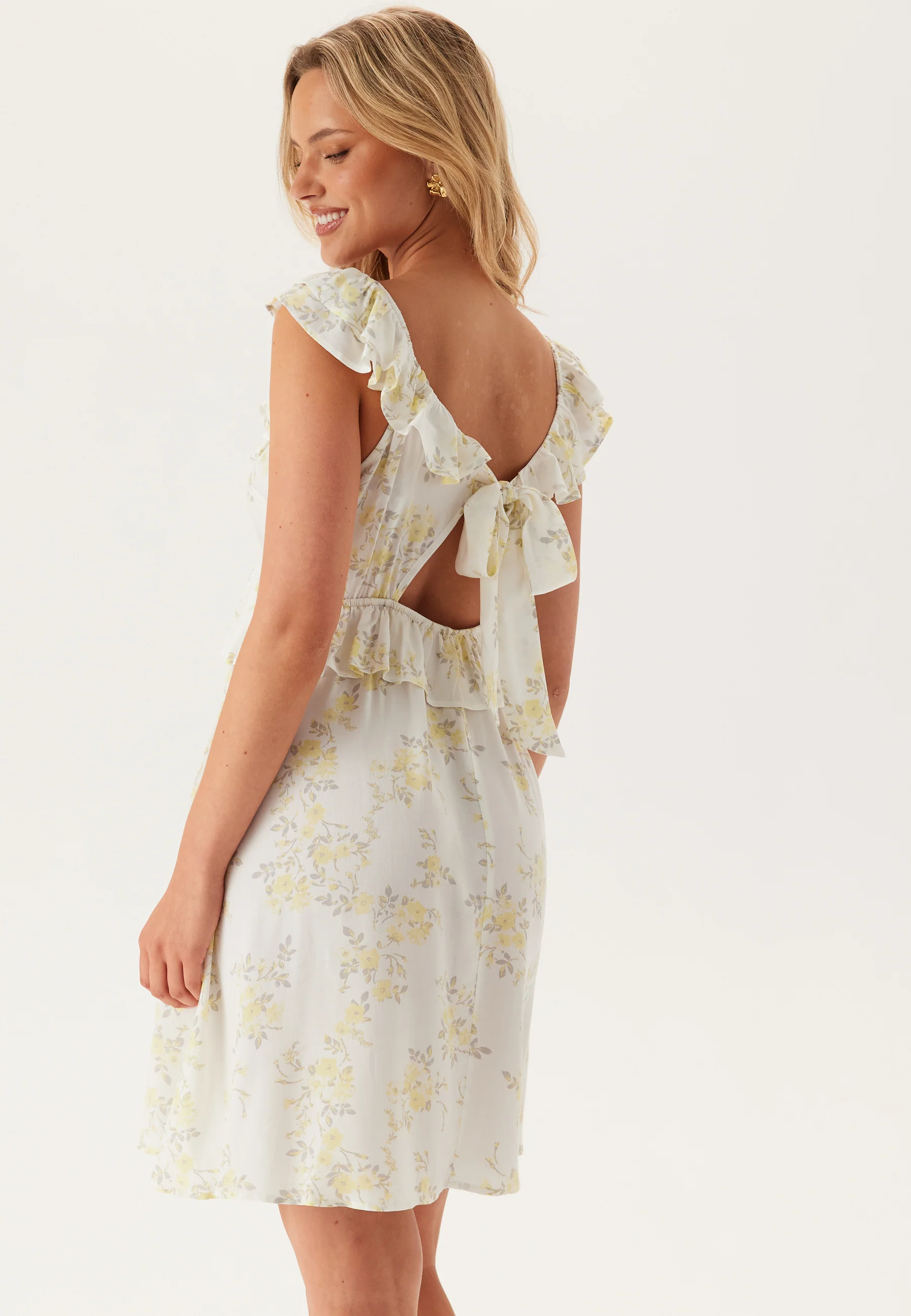 Frill Viscose Dress Short