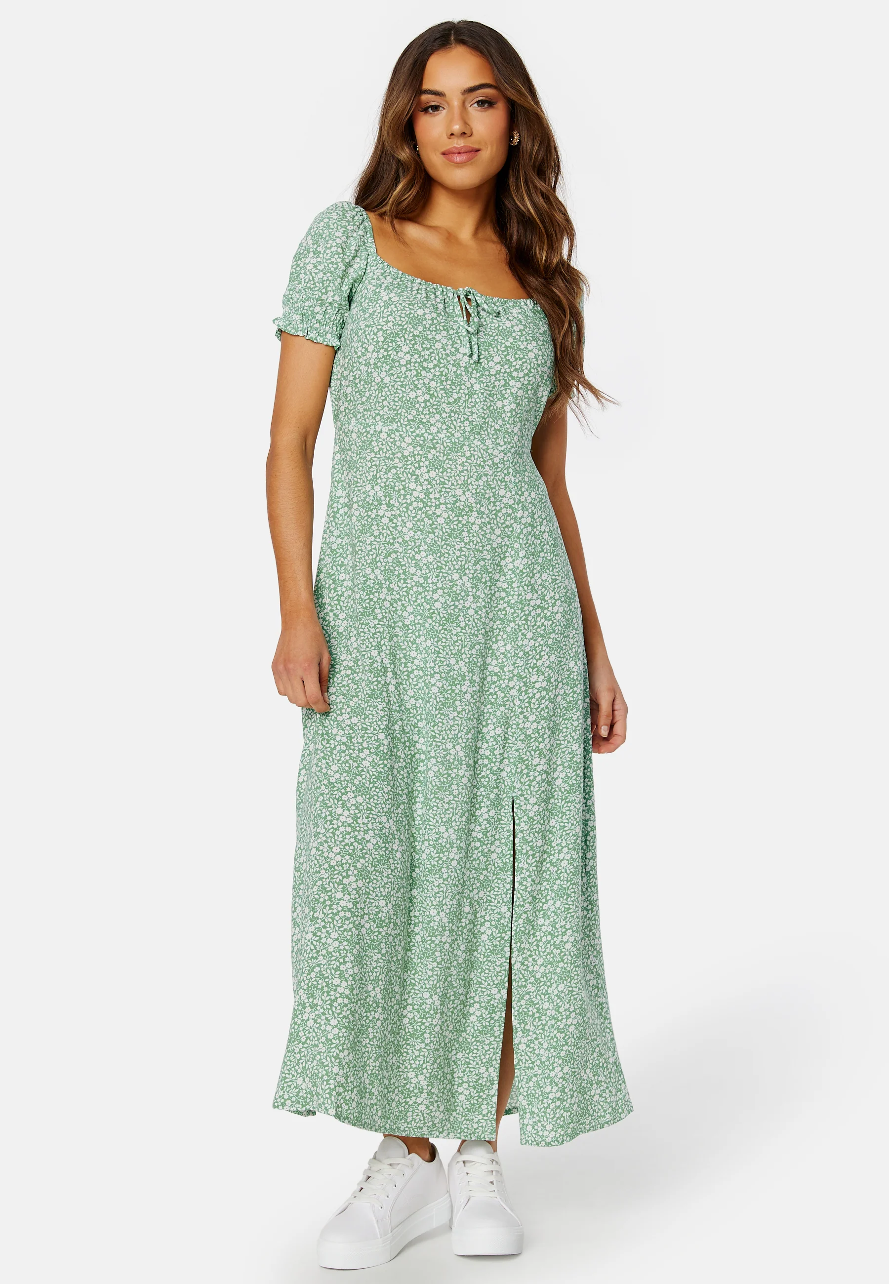 Front Tie Long Viscose Dress - Image 4