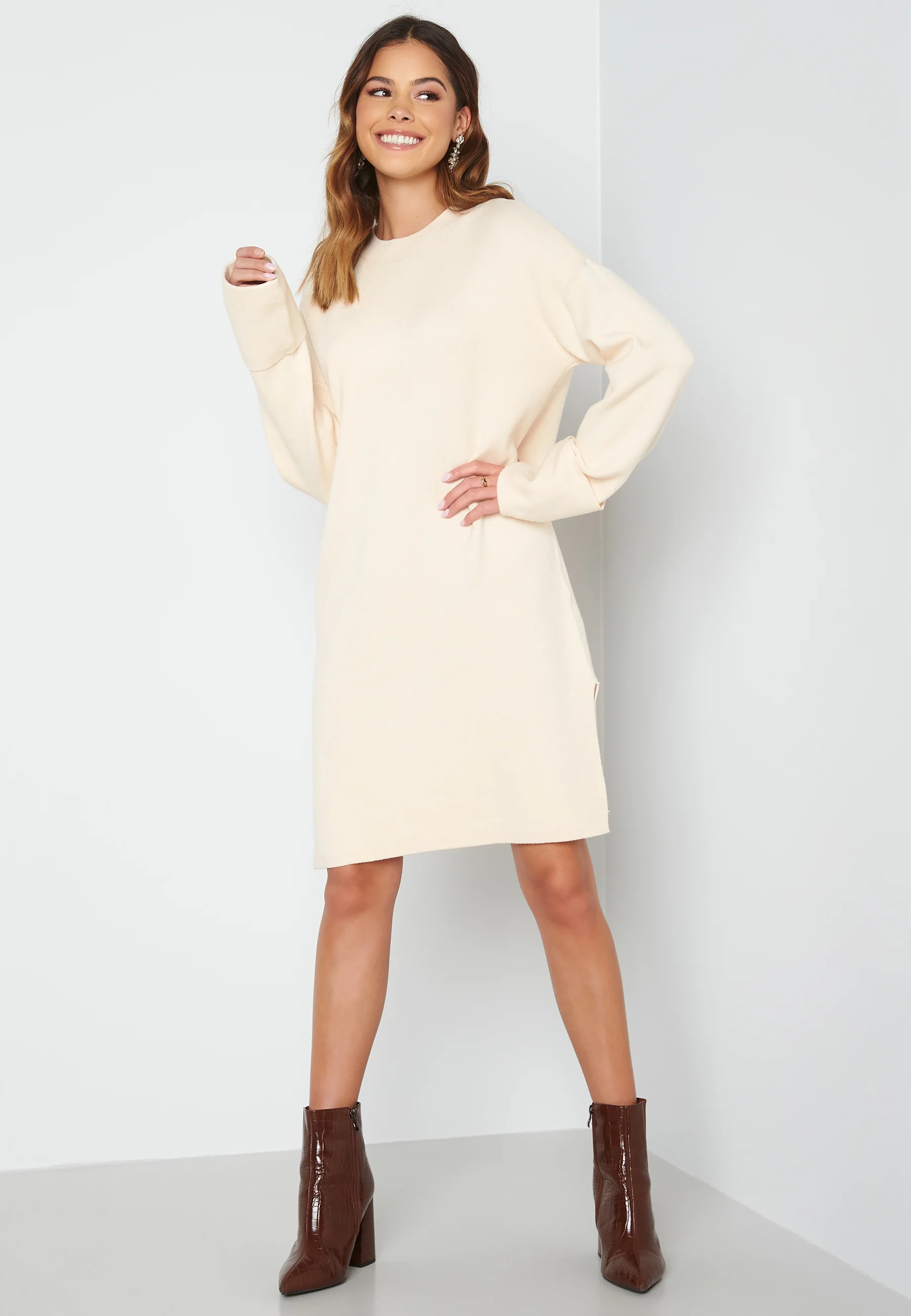 Gold Needle LS Short O-Neck Dress - Image 2