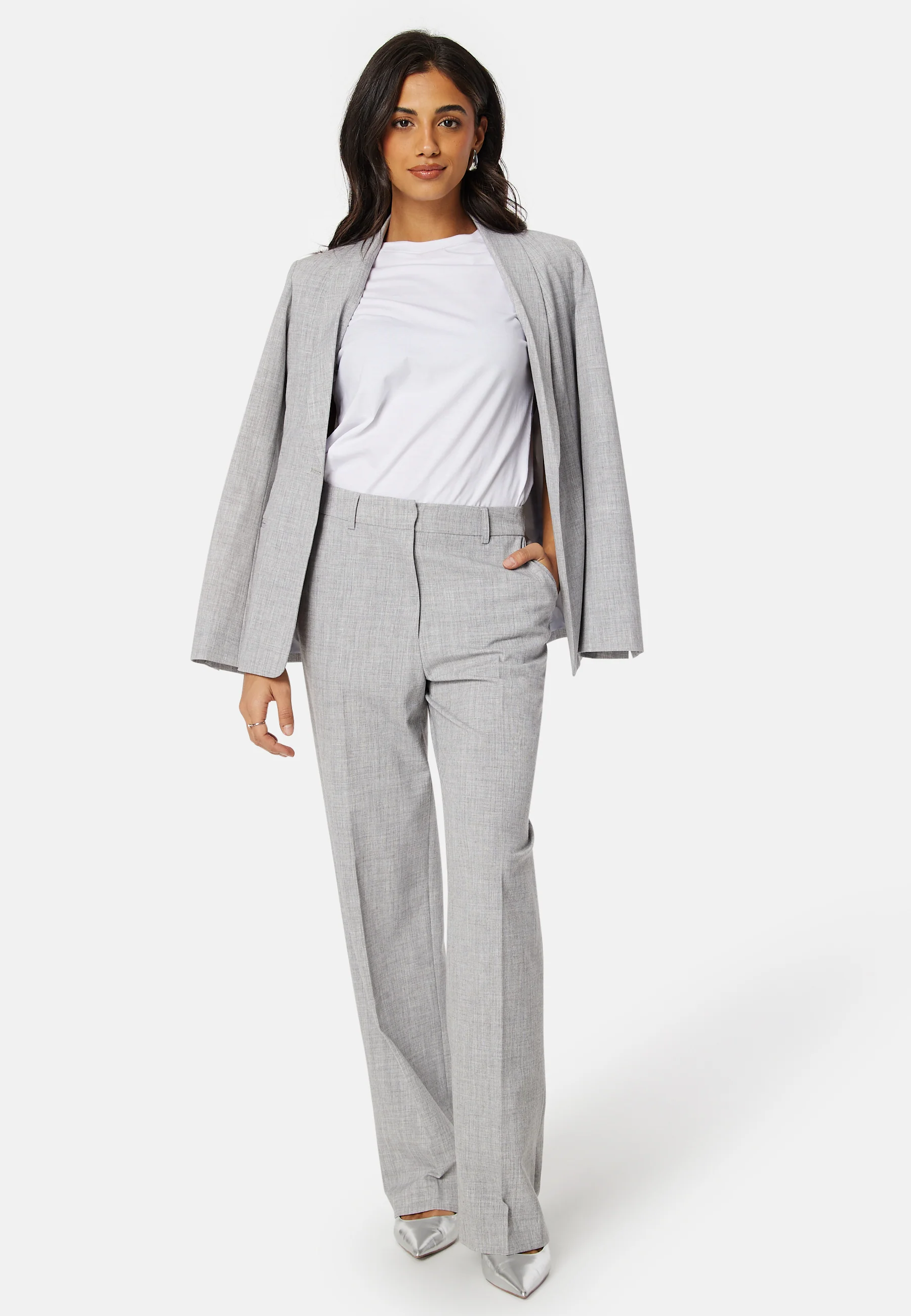 High Waist Melange Suit Pants - Image 4