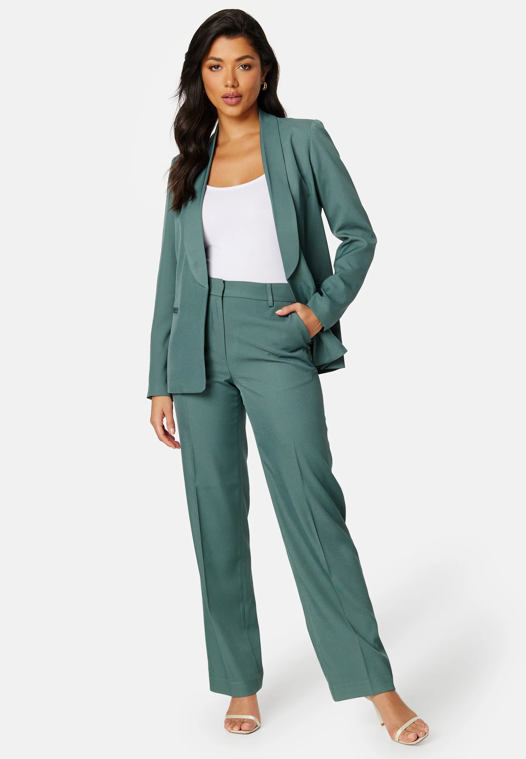 High Waist Regular Suit Trousers - Image 3