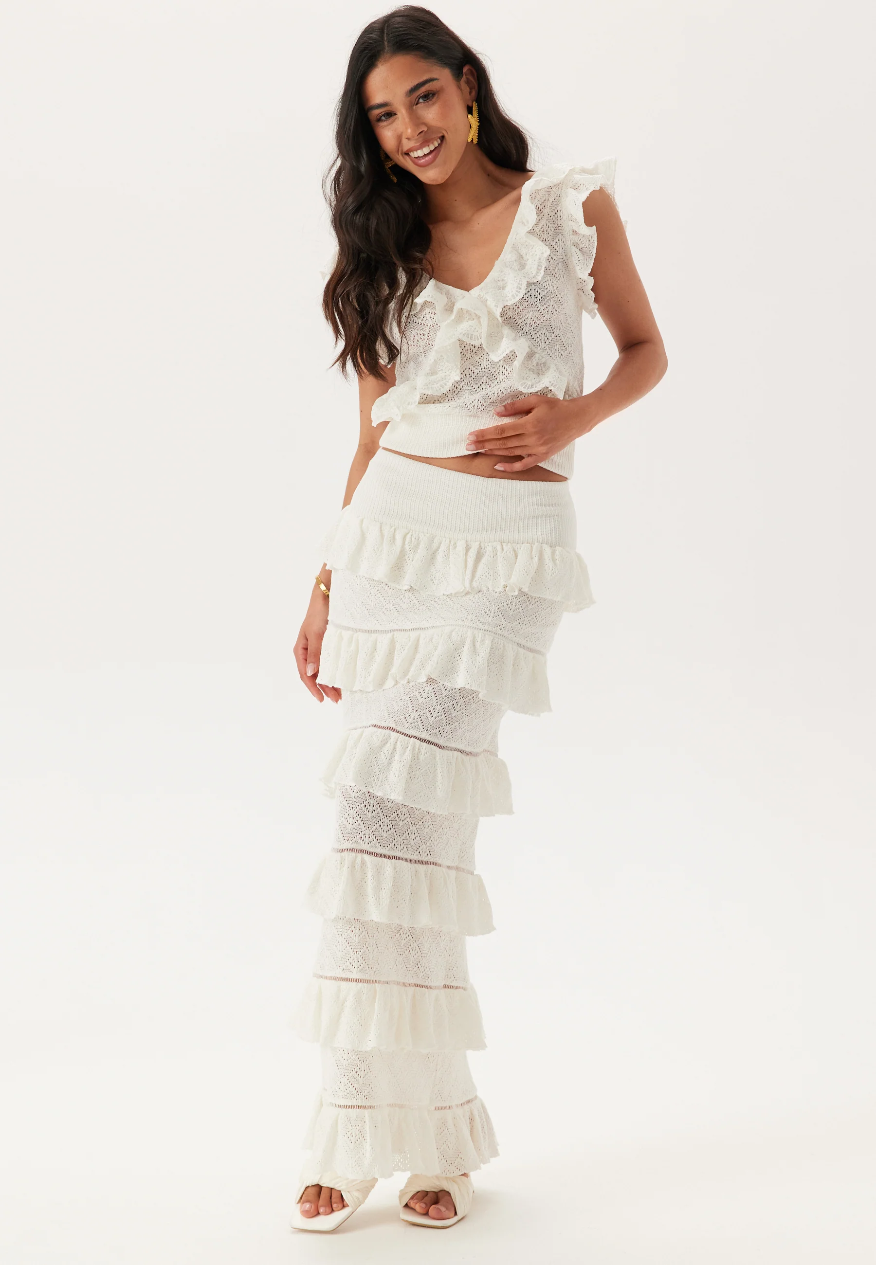 Knitted Frill Ankle Skirt - Image 2