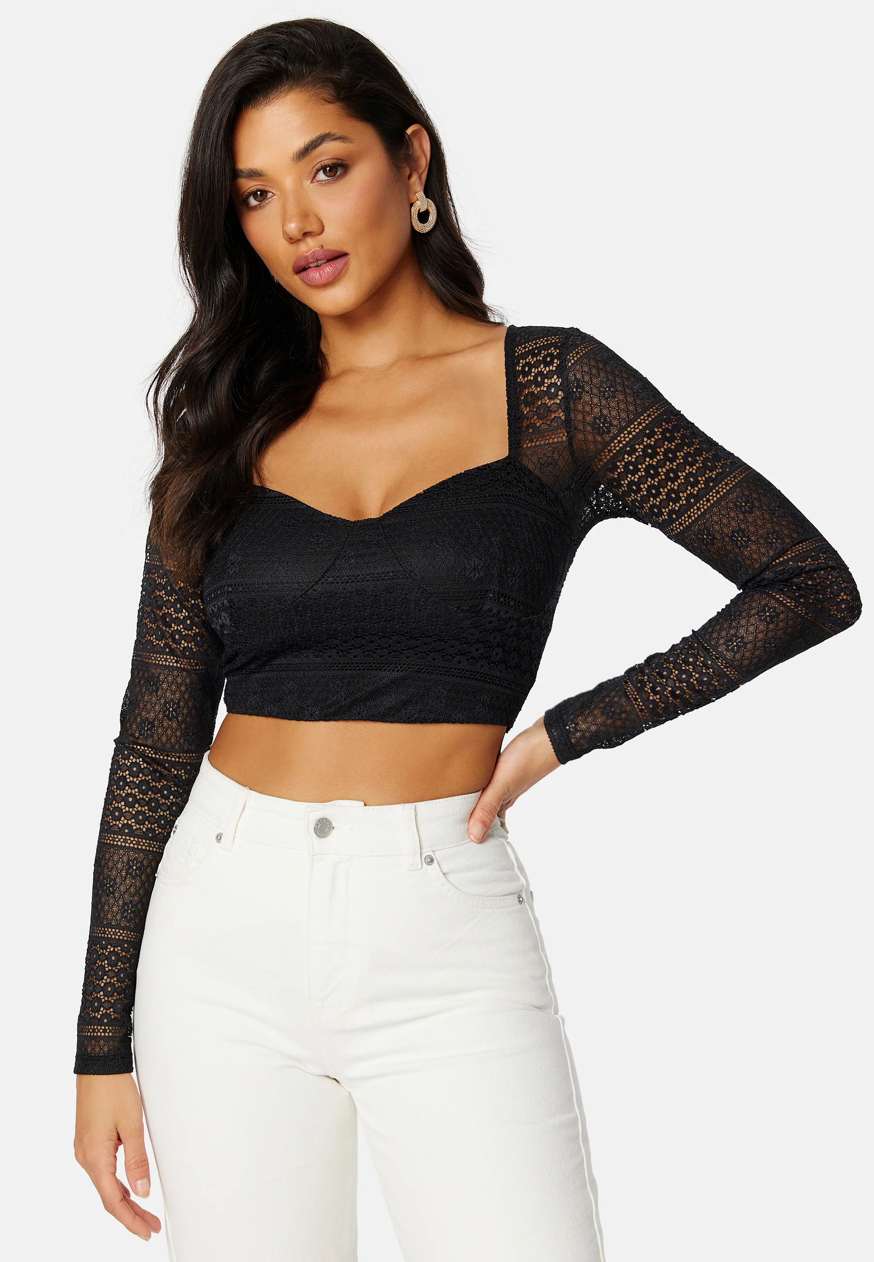 Lace L/S Bustier Top