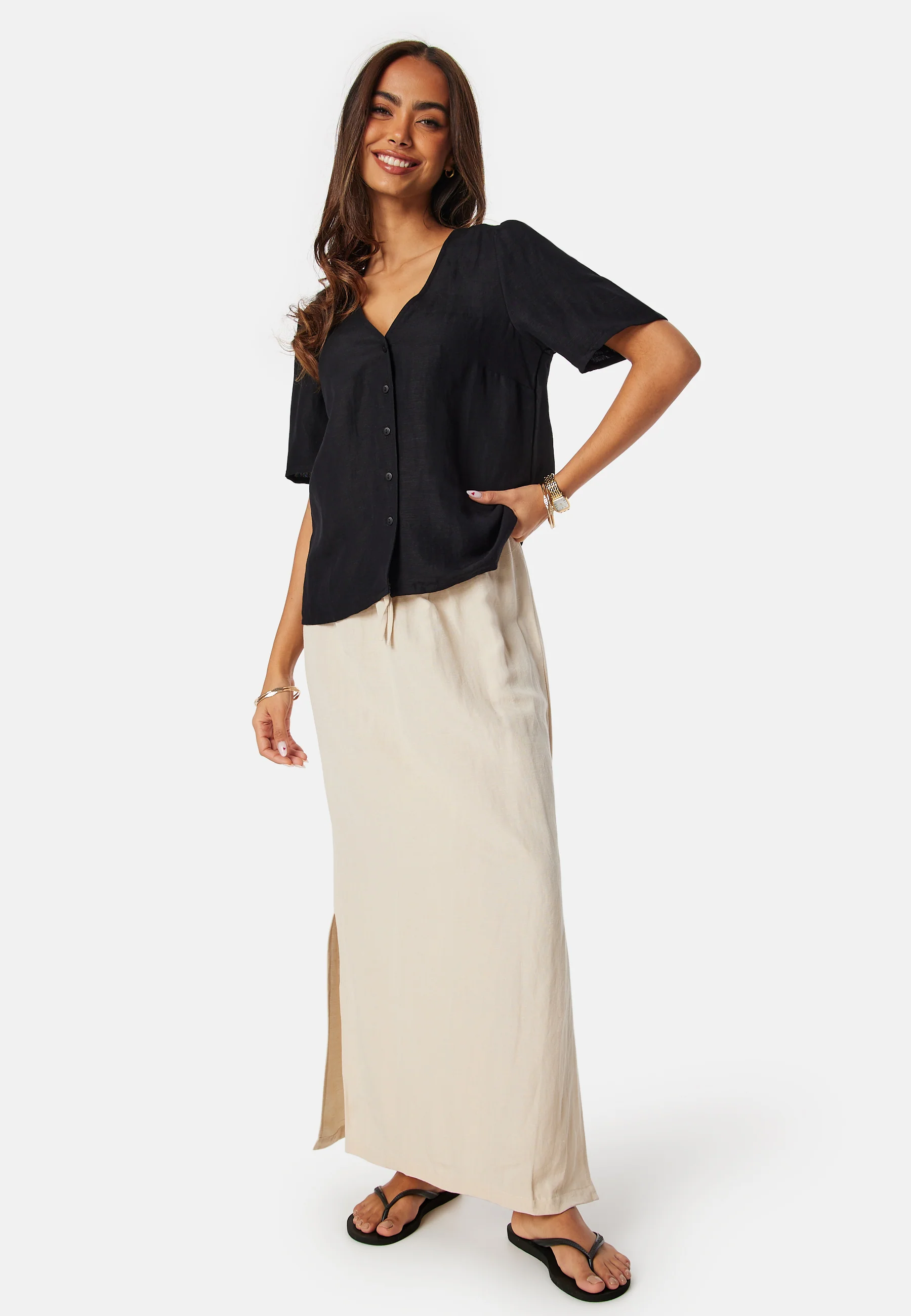 Linen Blend Maxi Skirt - Image 6