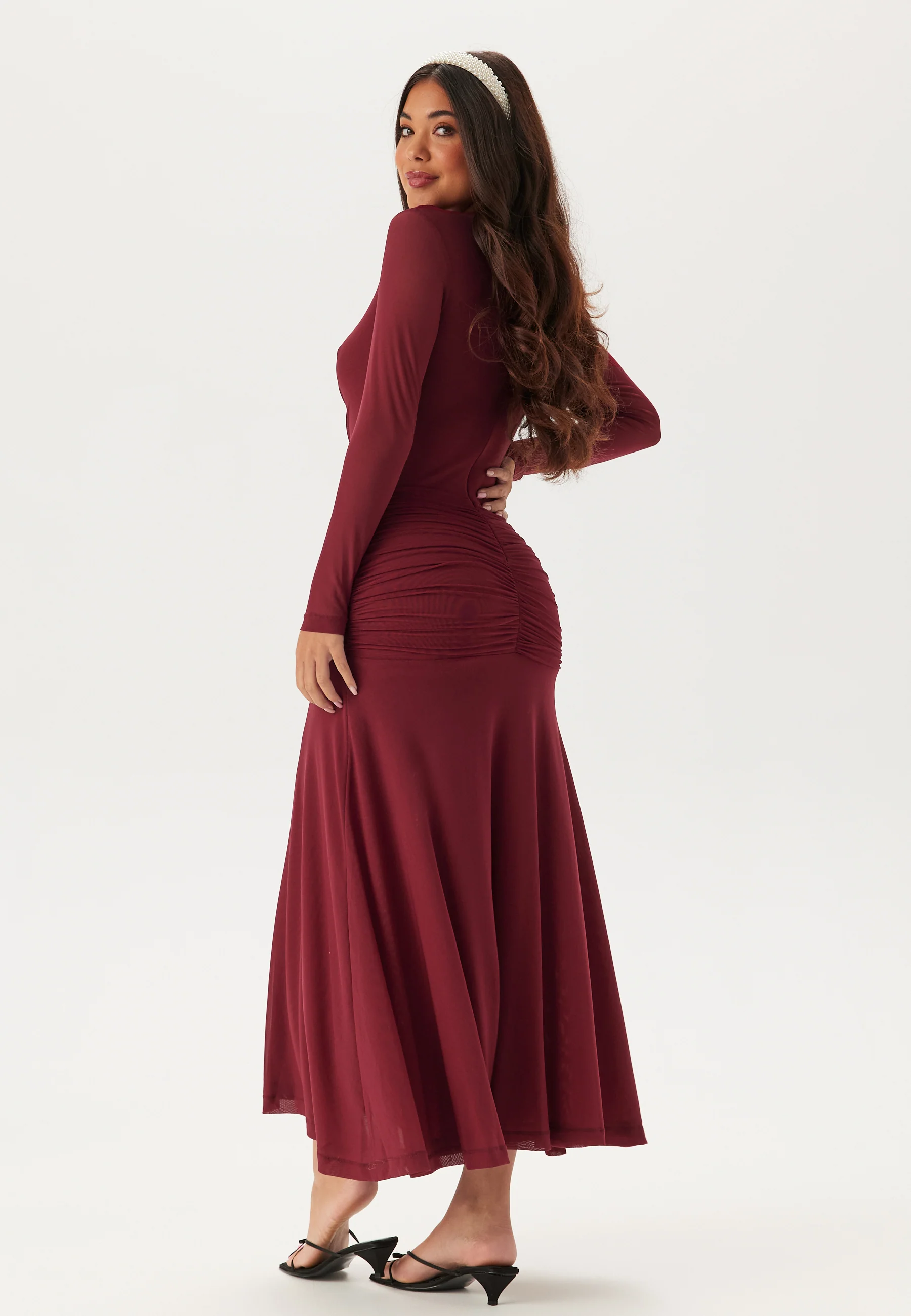 Liyana Ruched Mesh Dress - Image 2