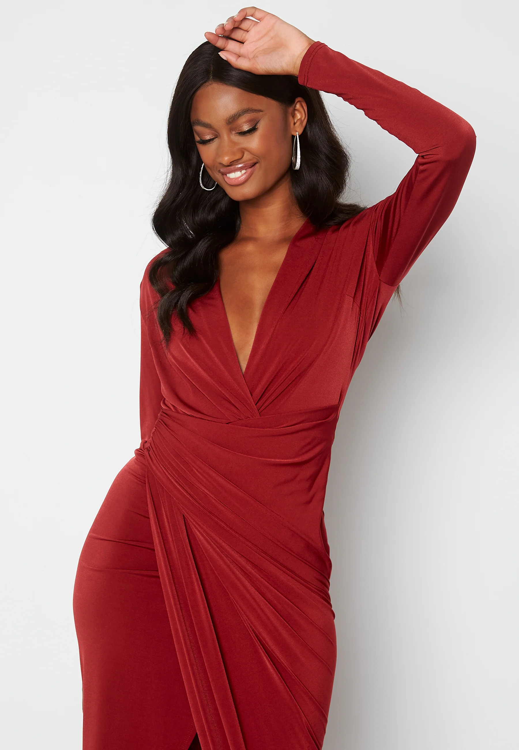 Long Sleeve Rouch Dress - Image 3