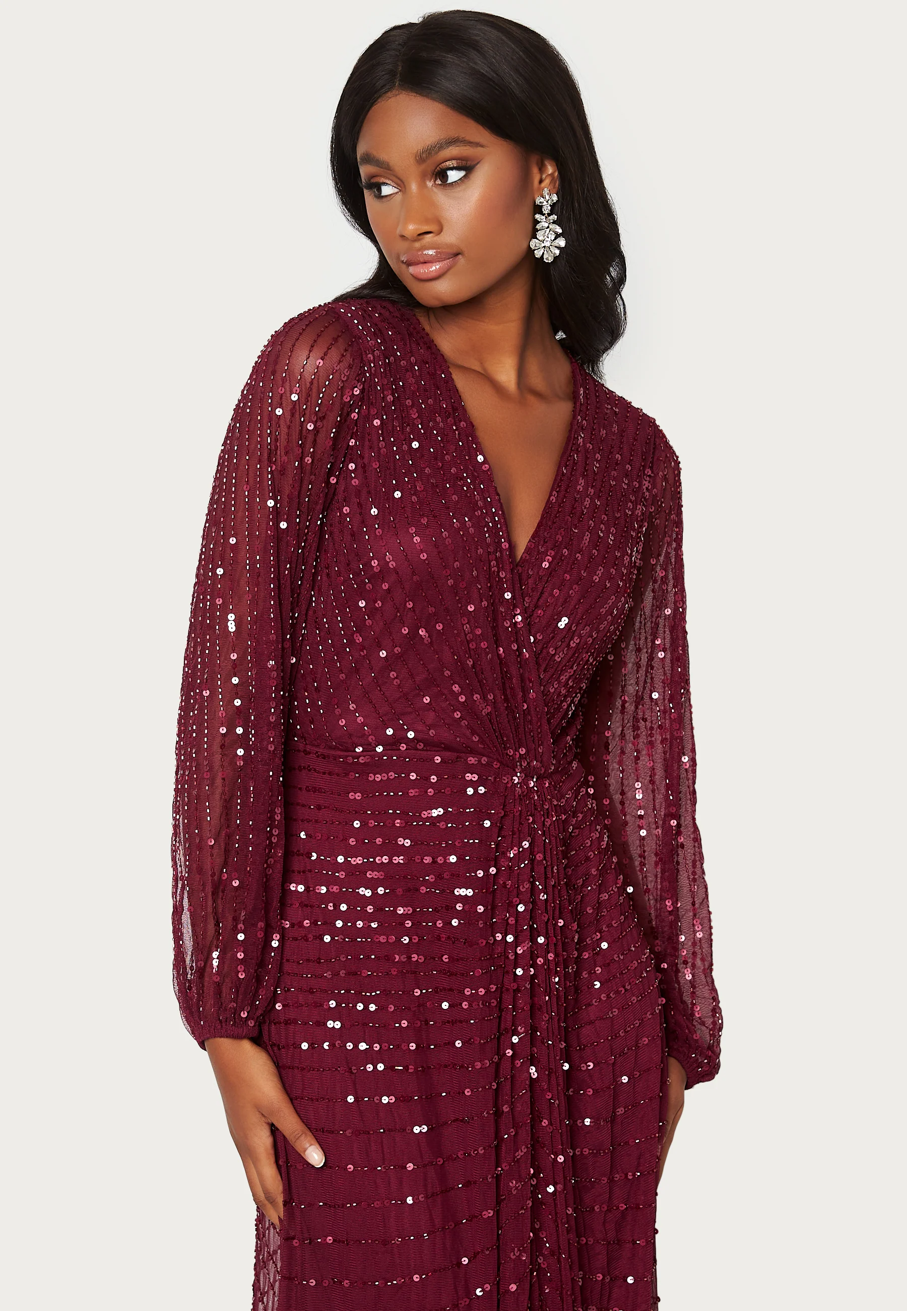 Long Sleeve Sequin Dress - Image 2