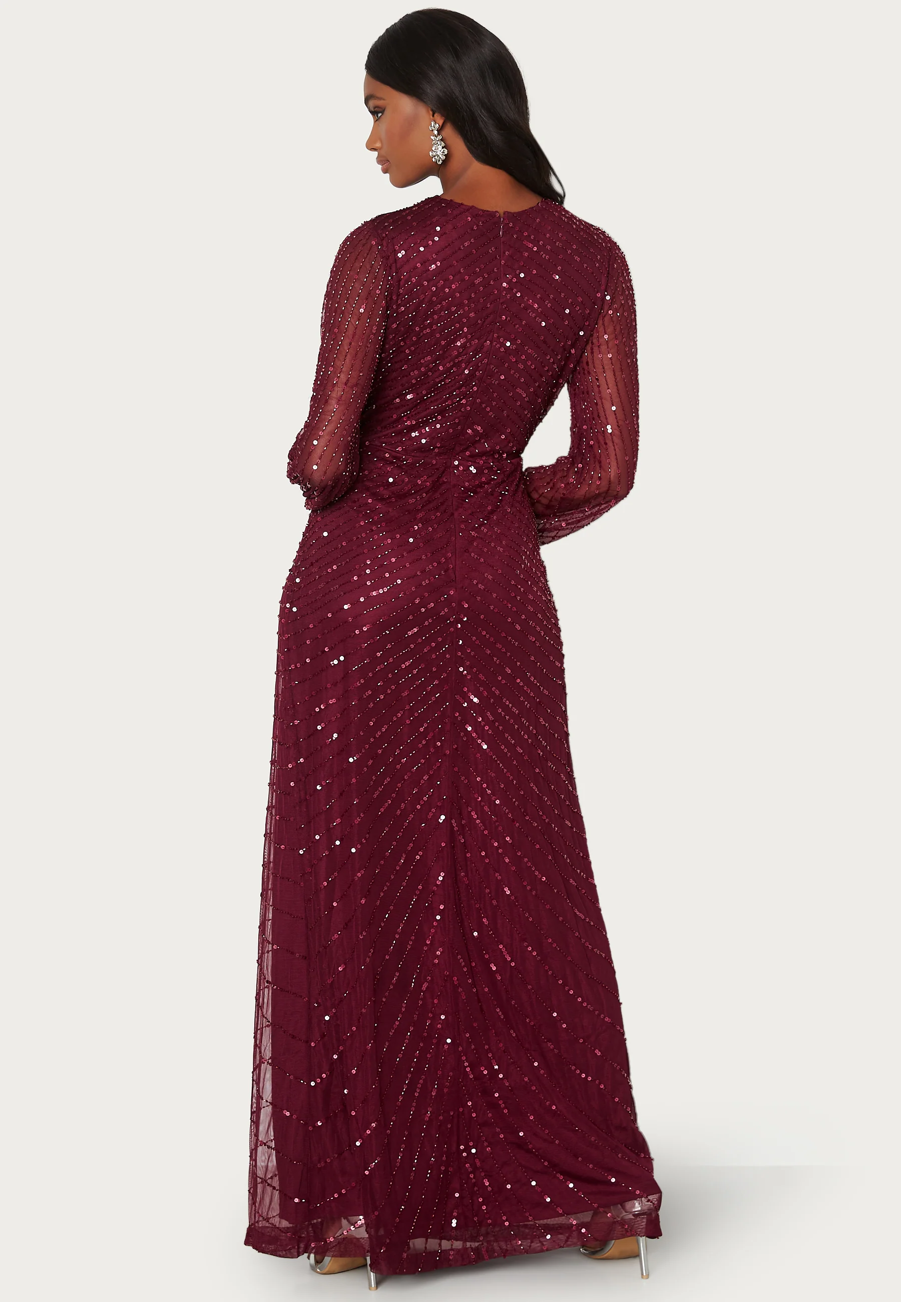 Long Sleeve Sequin Dress - Image 3