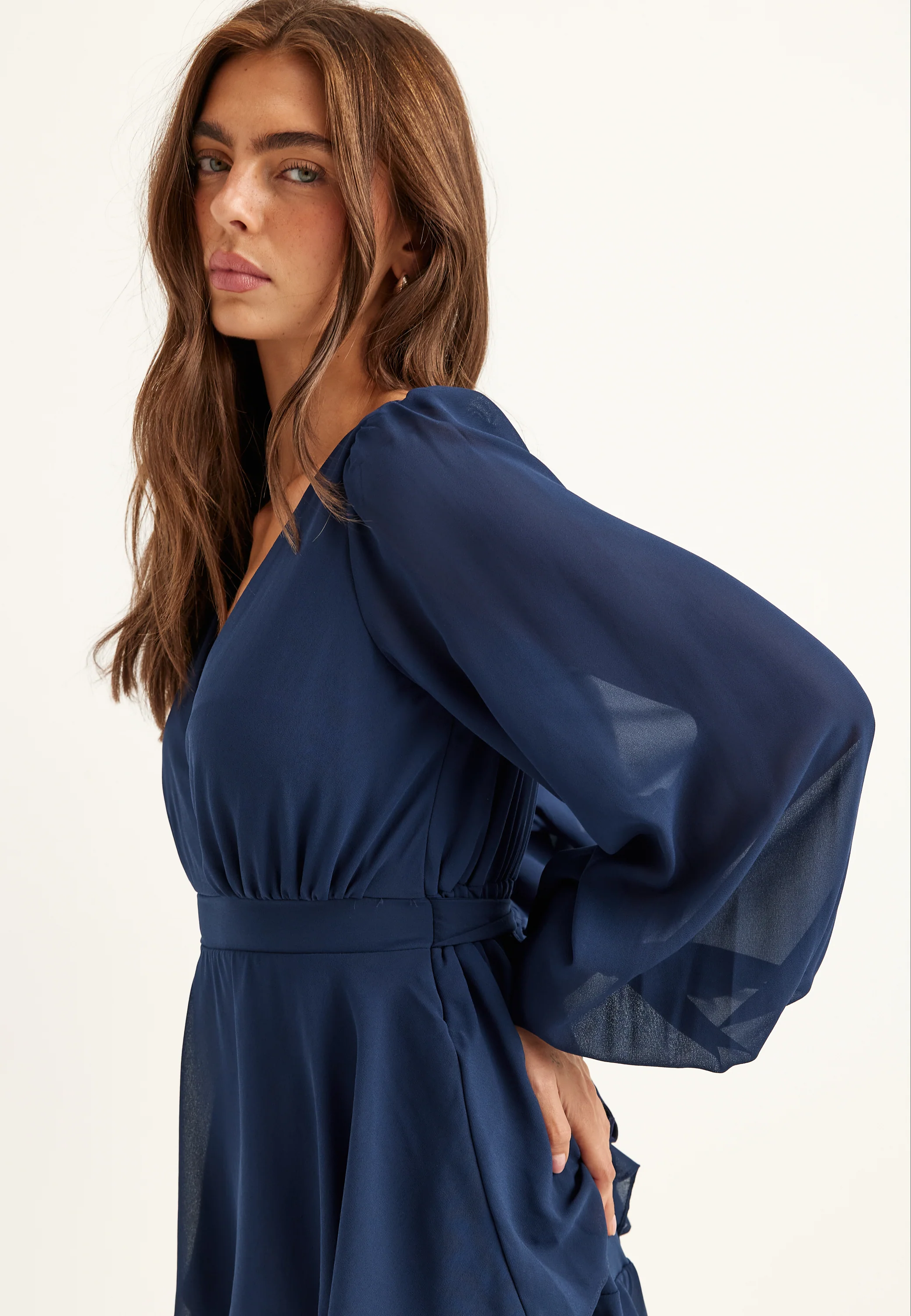 Long Sleeve Tiered Midi Dress - Image 5