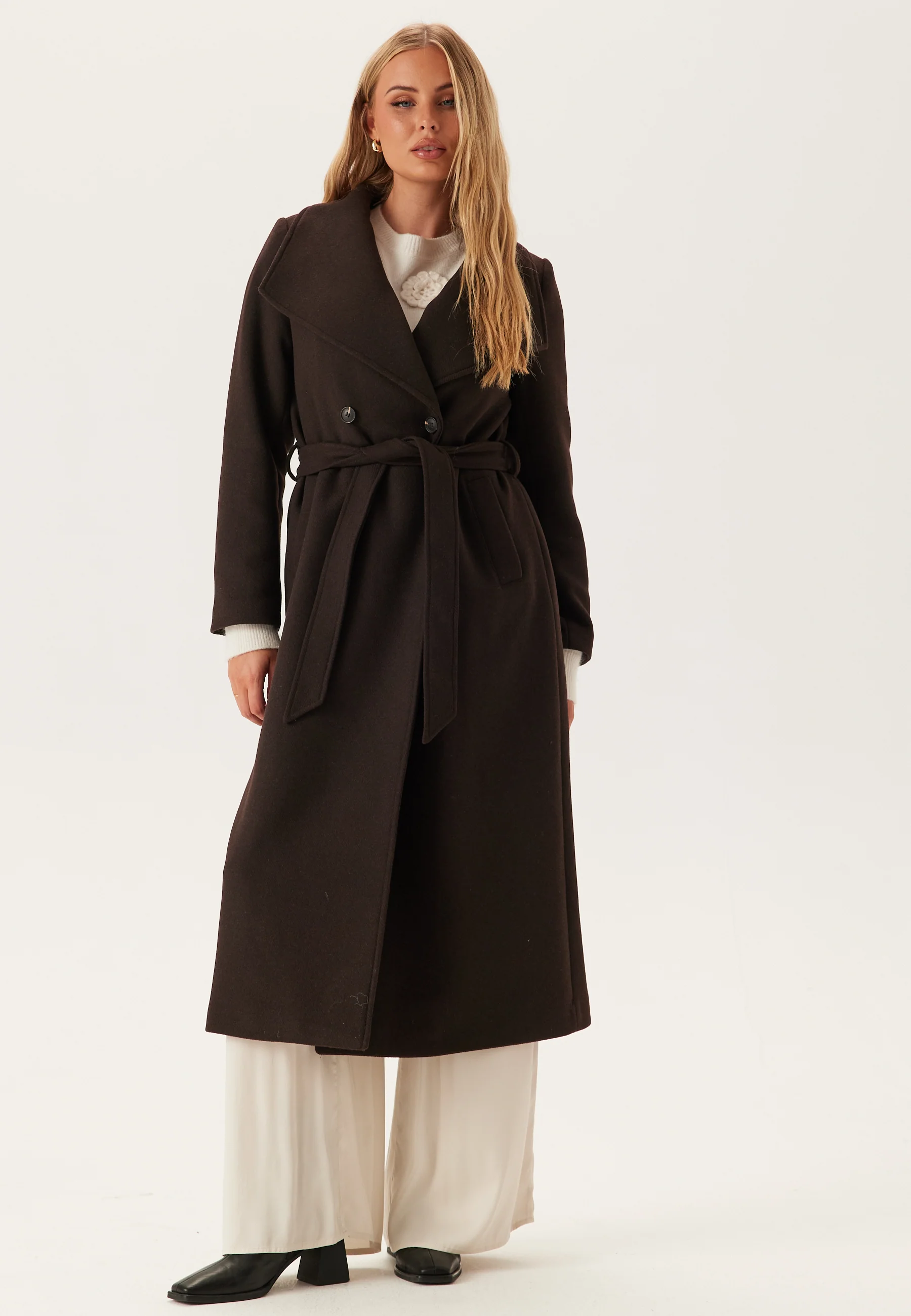 Long Wool Blend Coat - Image 4