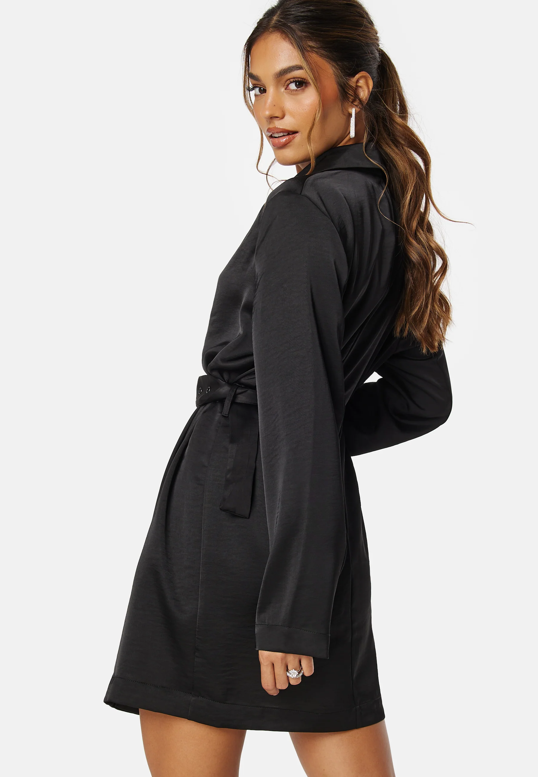 Marta LS Short Satin Dress - Image 2