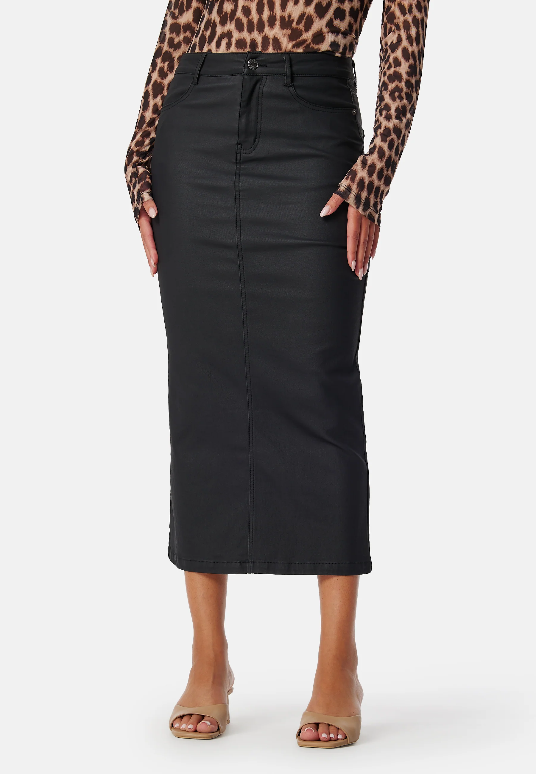 Midi Coated Skirt - Image 3