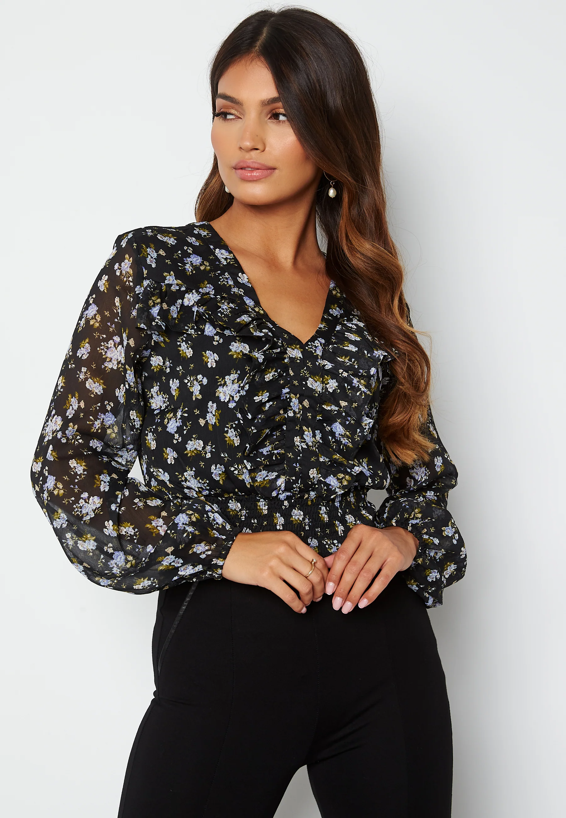 Minty flounce blouse