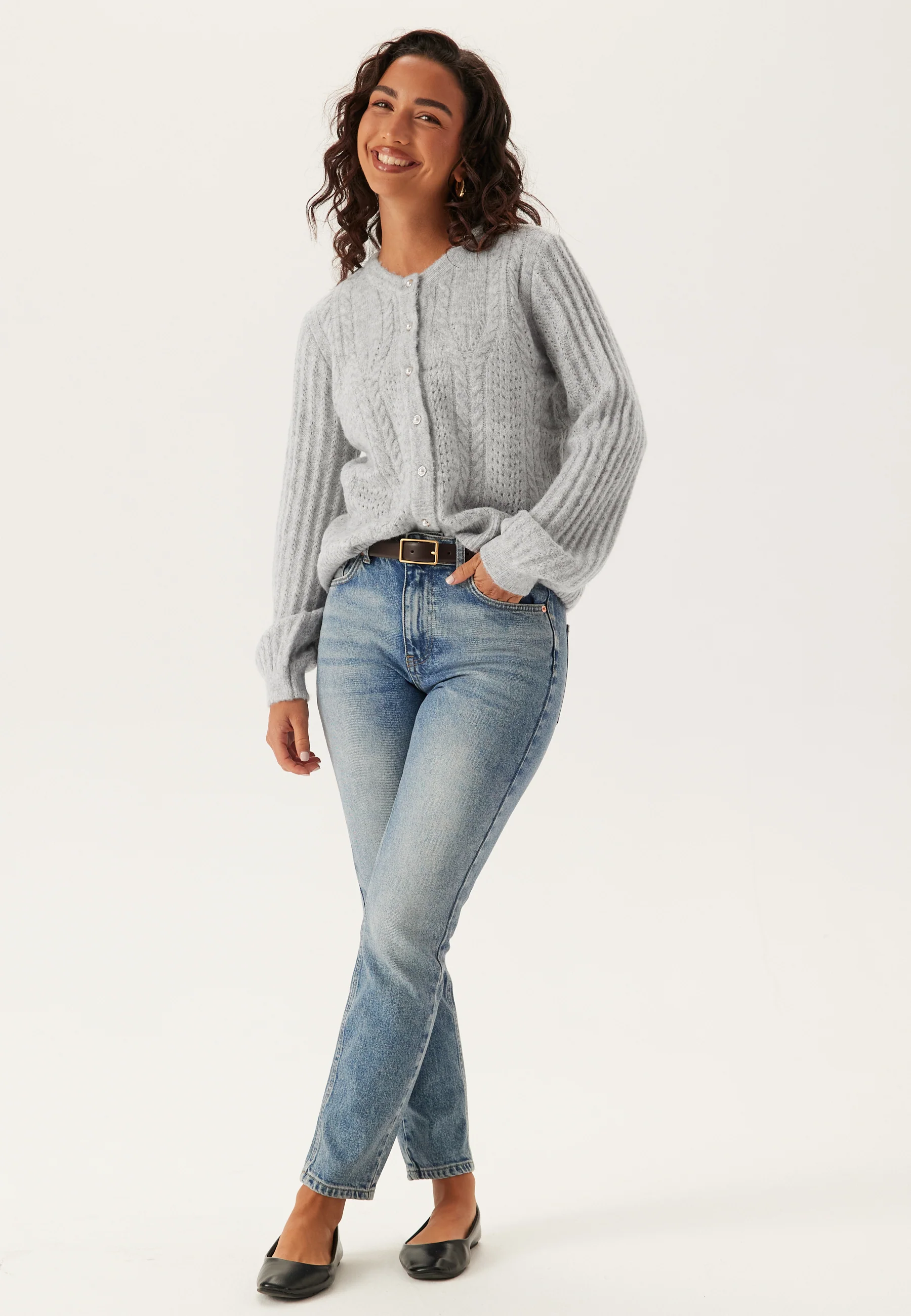 Objflora Re Ls Knit Button Cardigan - Image 4