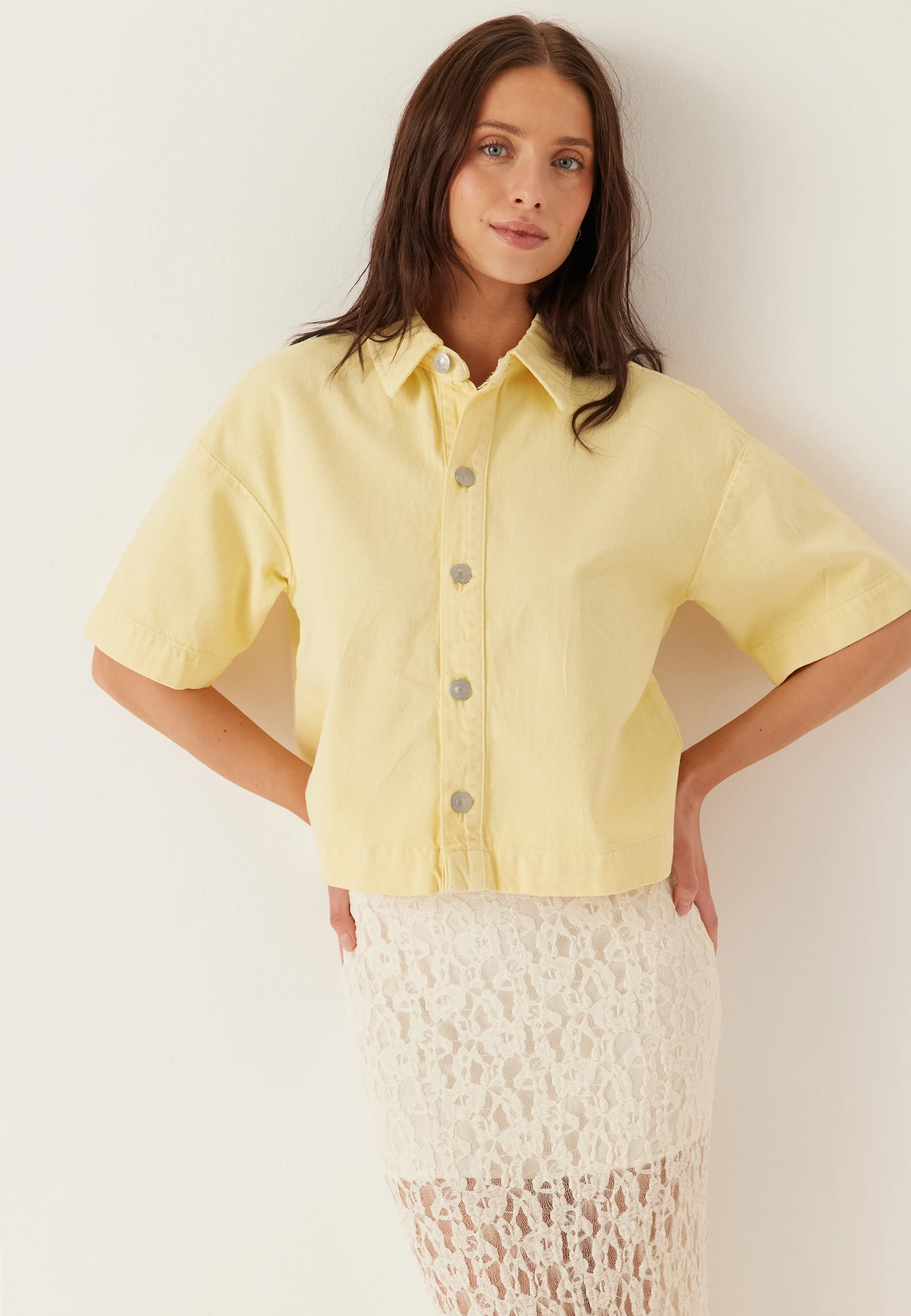 Pcsky Ss A-shape Denim Top