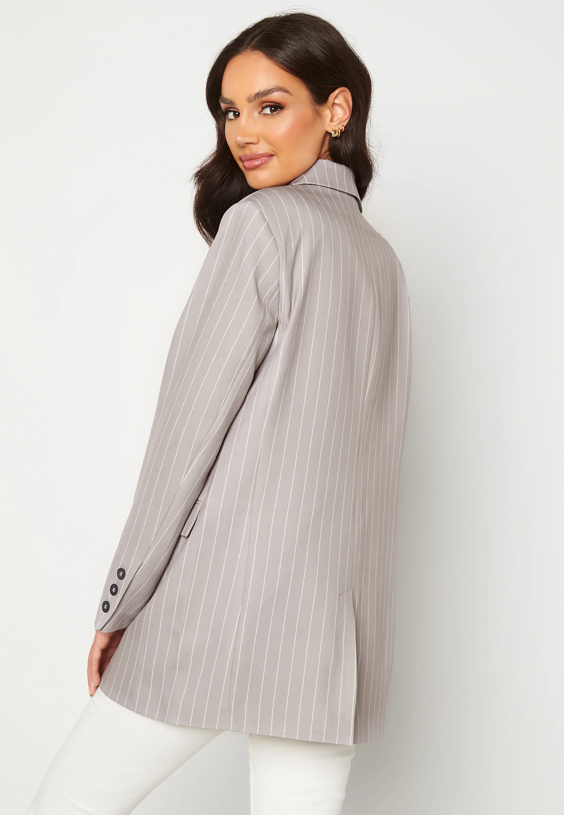 Pinstripe Oversized Blazer - Image 2