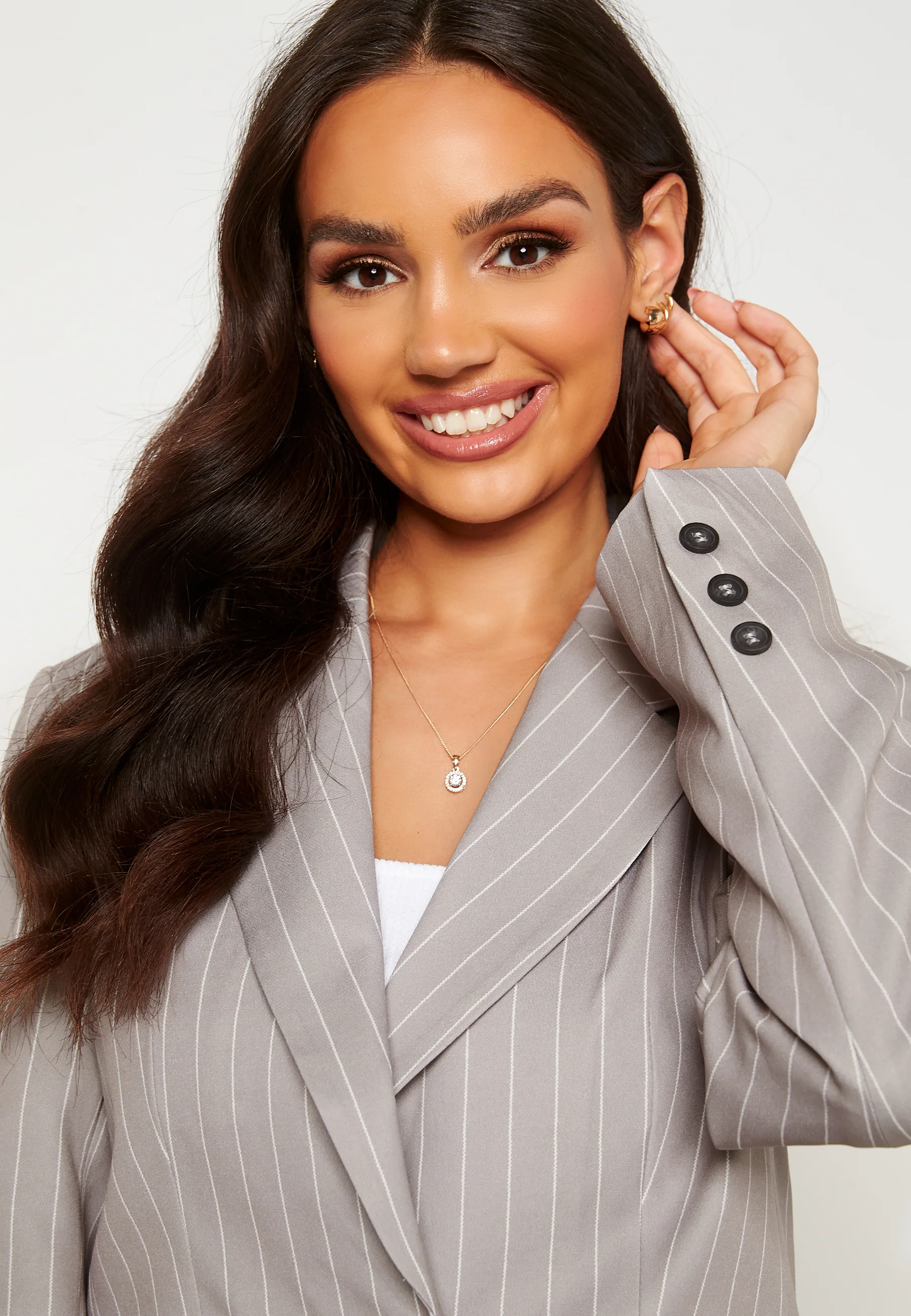 Pinstripe Oversized Blazer - Image 4