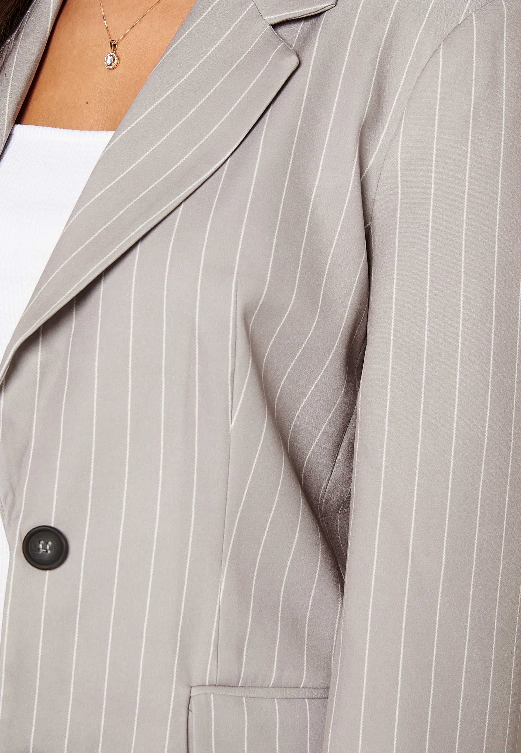 Pinstripe Oversized Blazer - Image 5
