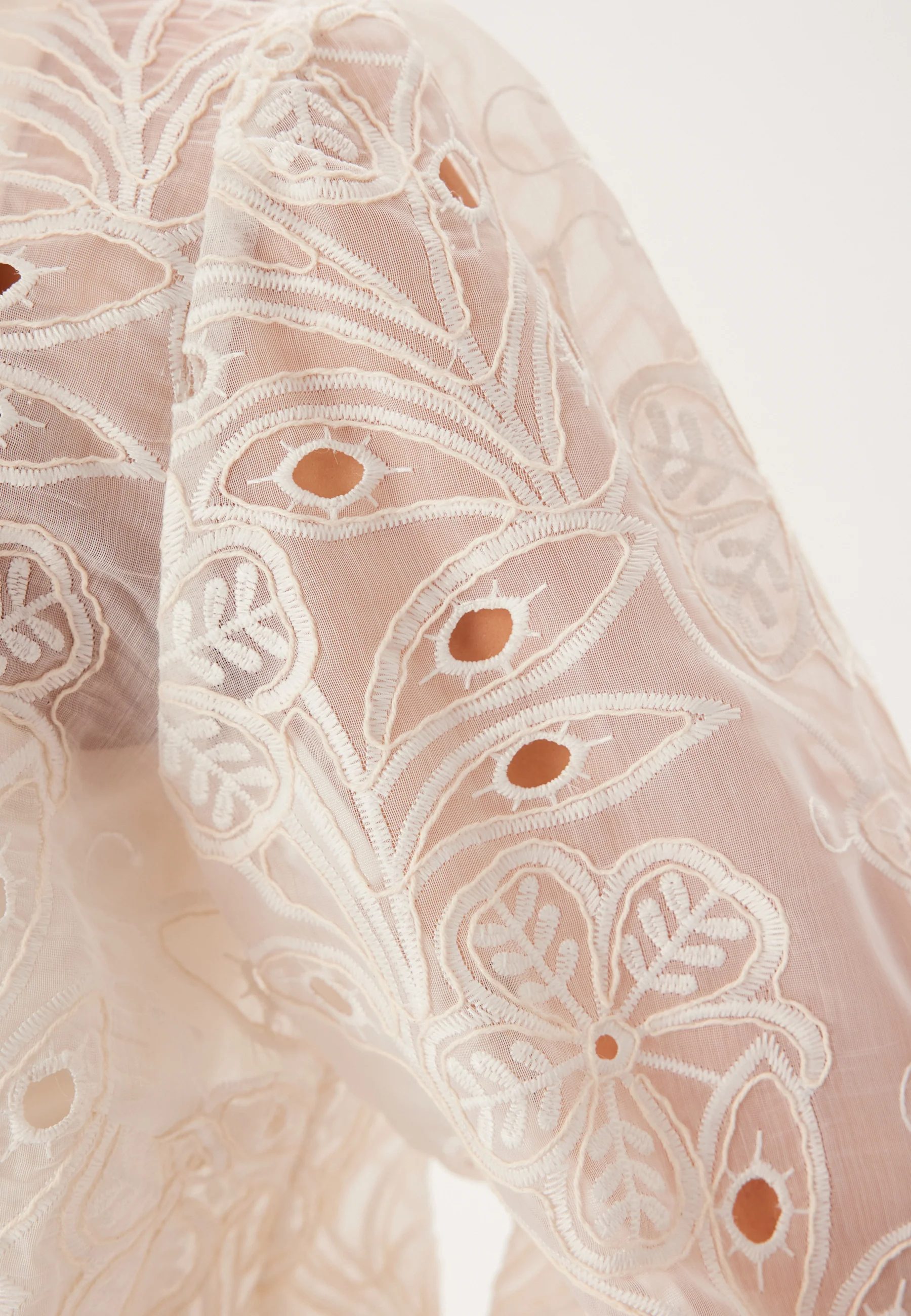 Puff Sleeve Embroidered Blouse - Image 5