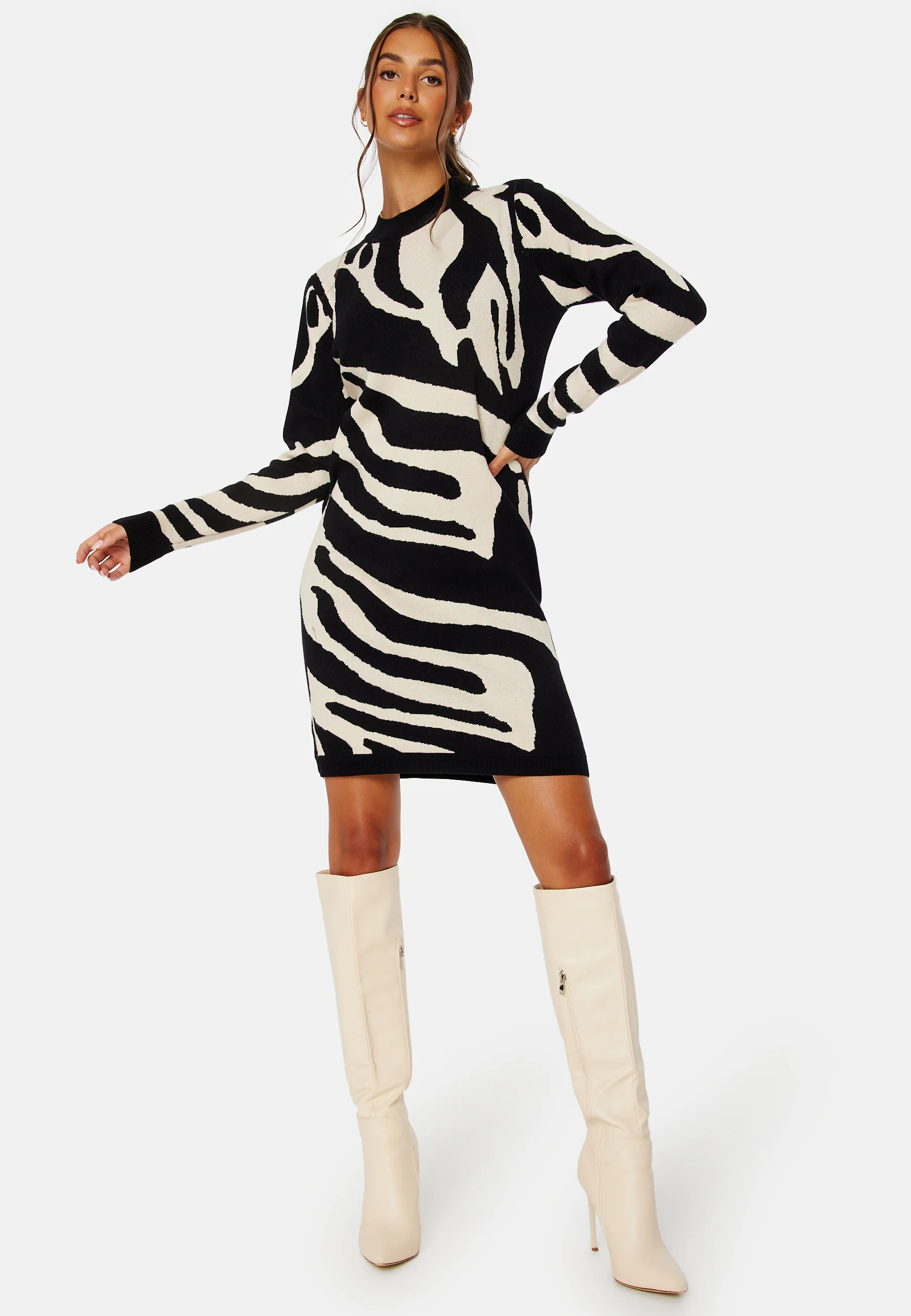 Ray L/S Knit Dress AOP - Image 3