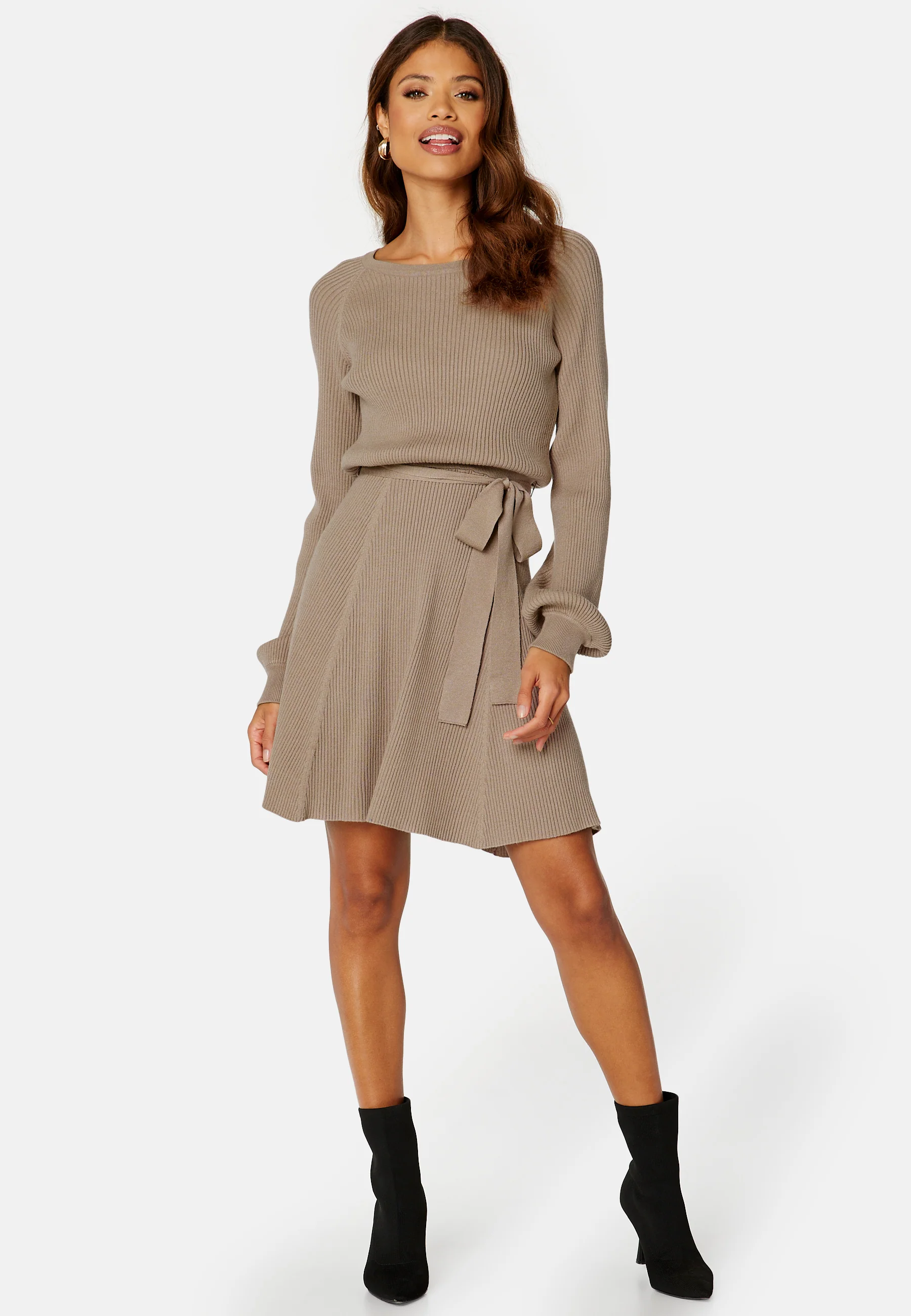 Rib Knitted Skater Dress - Image 2