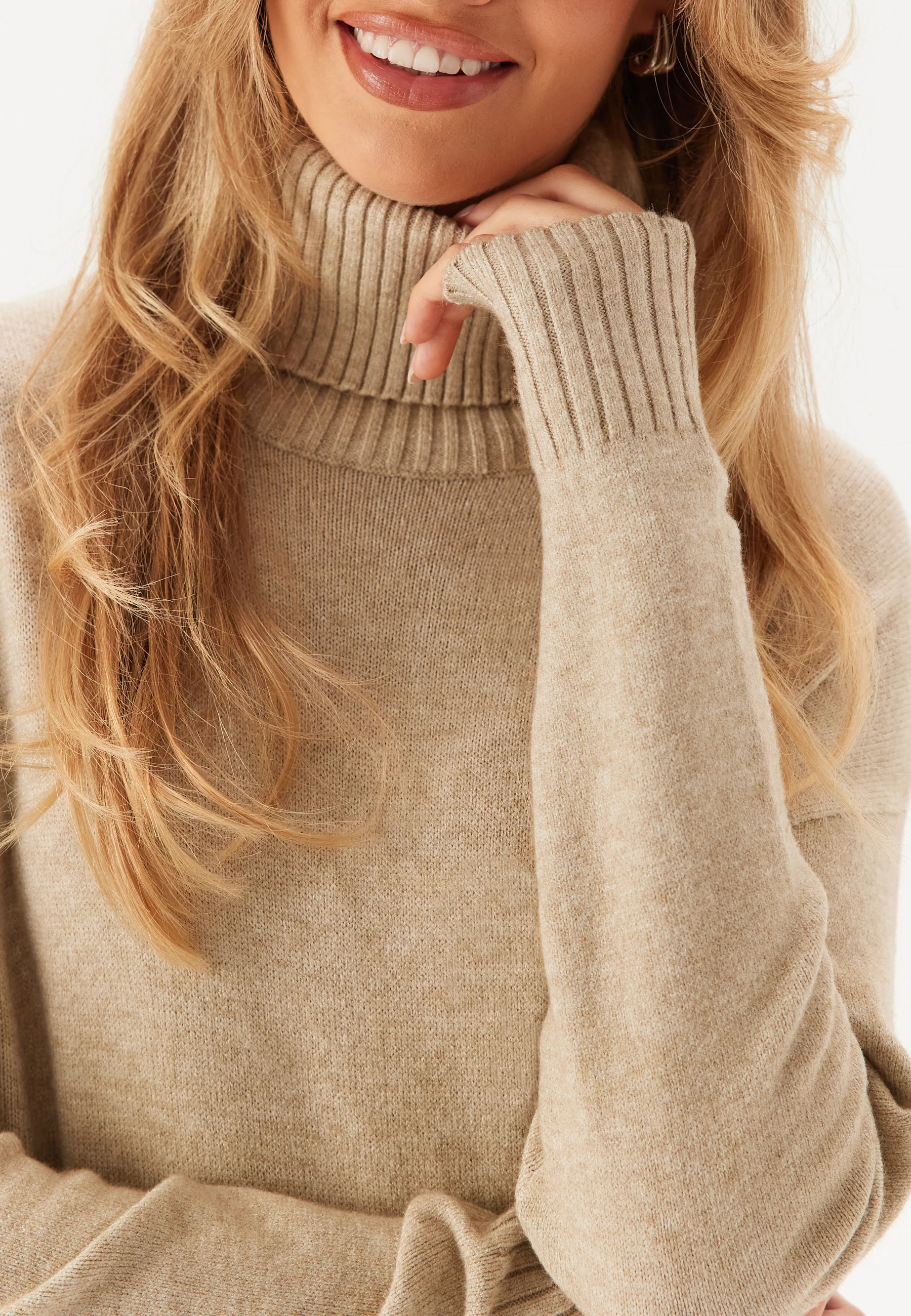 Rill Roll Neck L/S Midi Dress - Image 3
