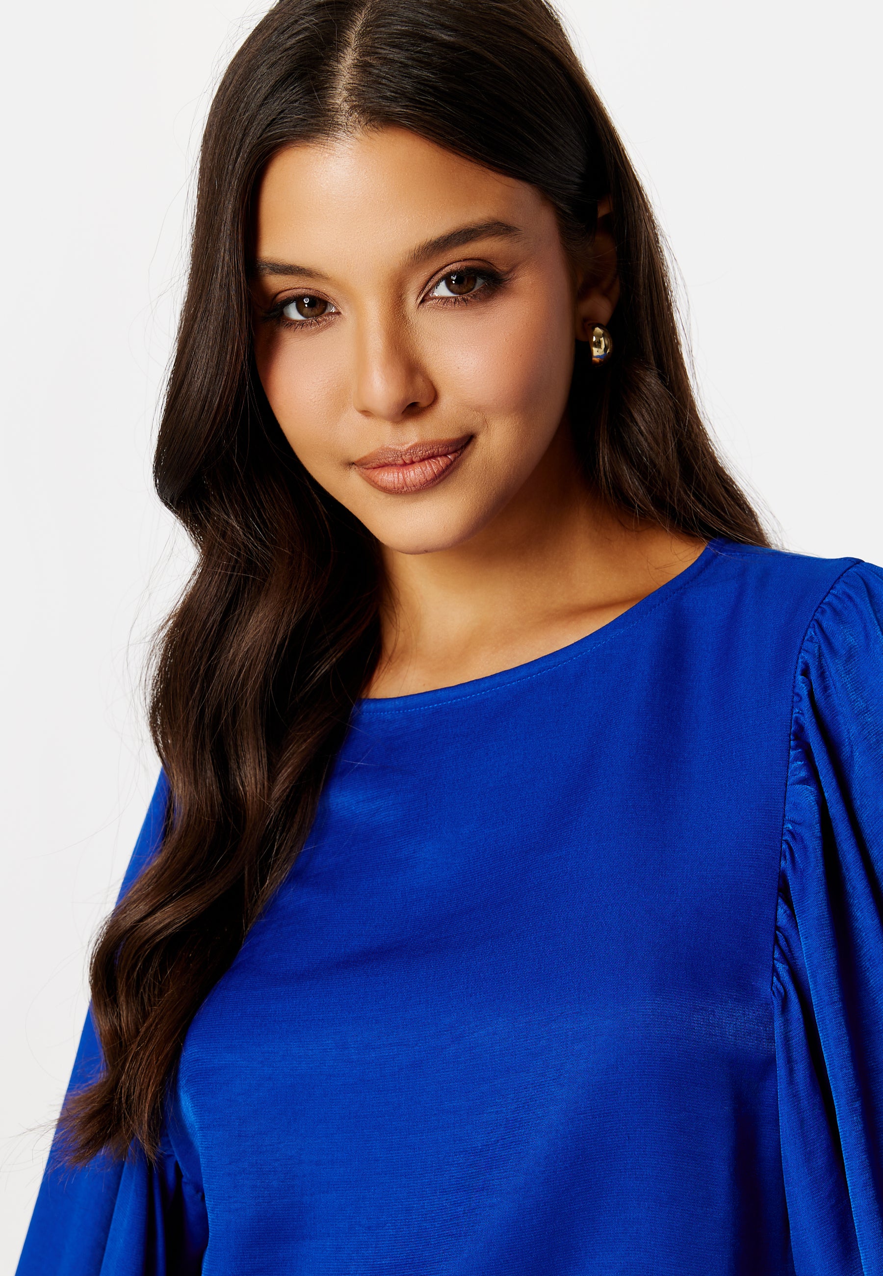 Round Neck Balloon Sleeve Blouse - Image 5