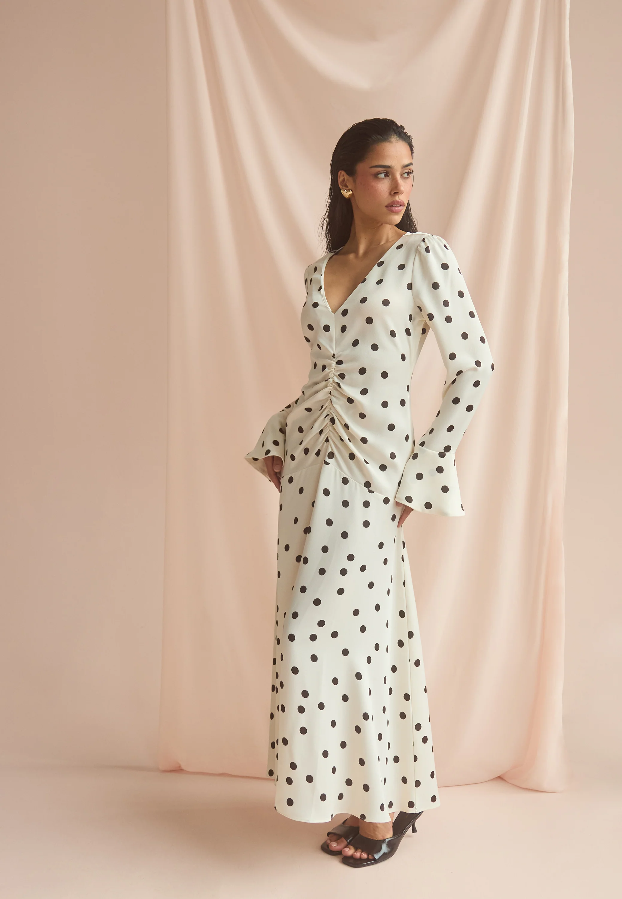 Ruched Front Midi Dress - Image 2