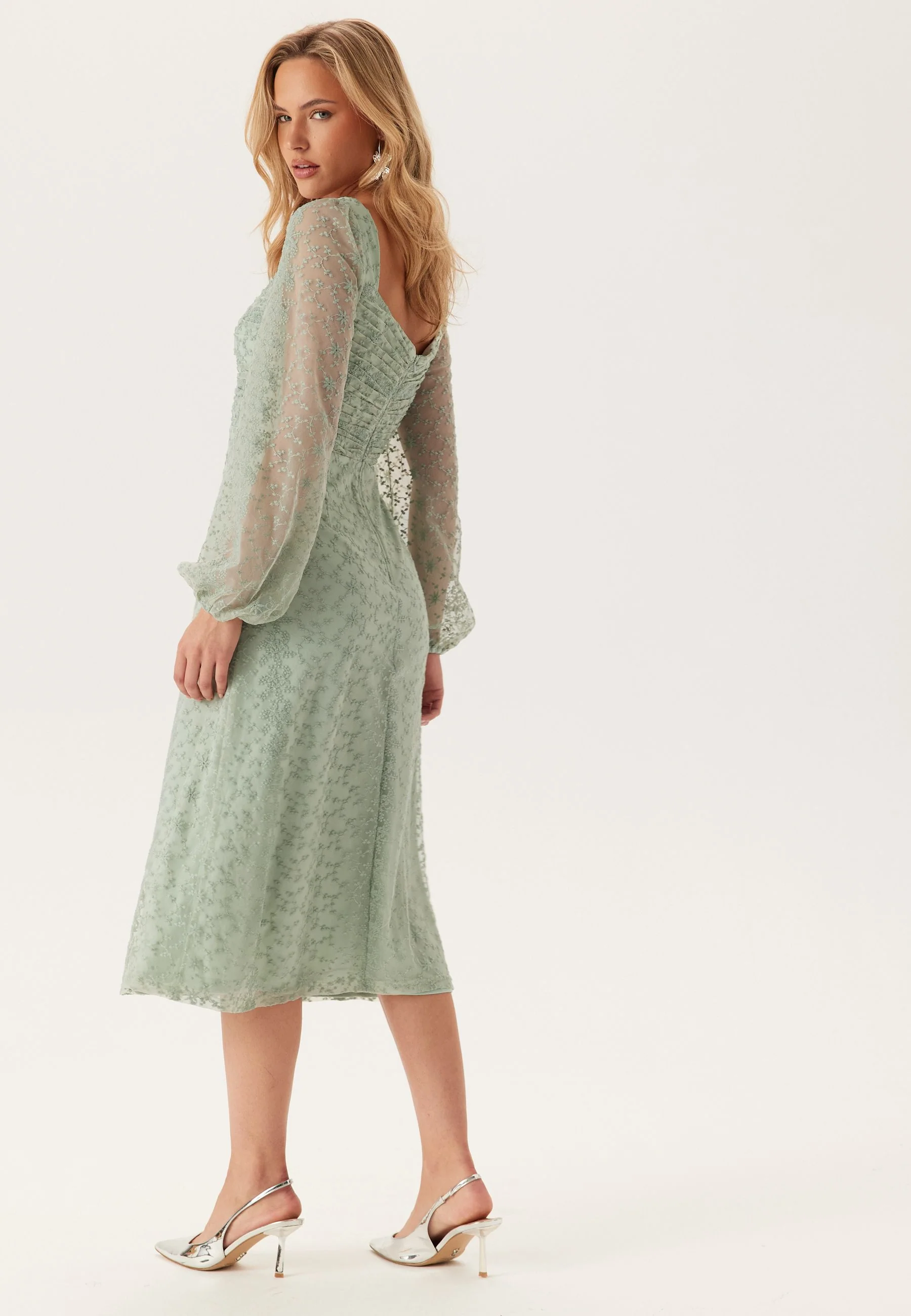 Ruched L/S Midi Dress - Image 3